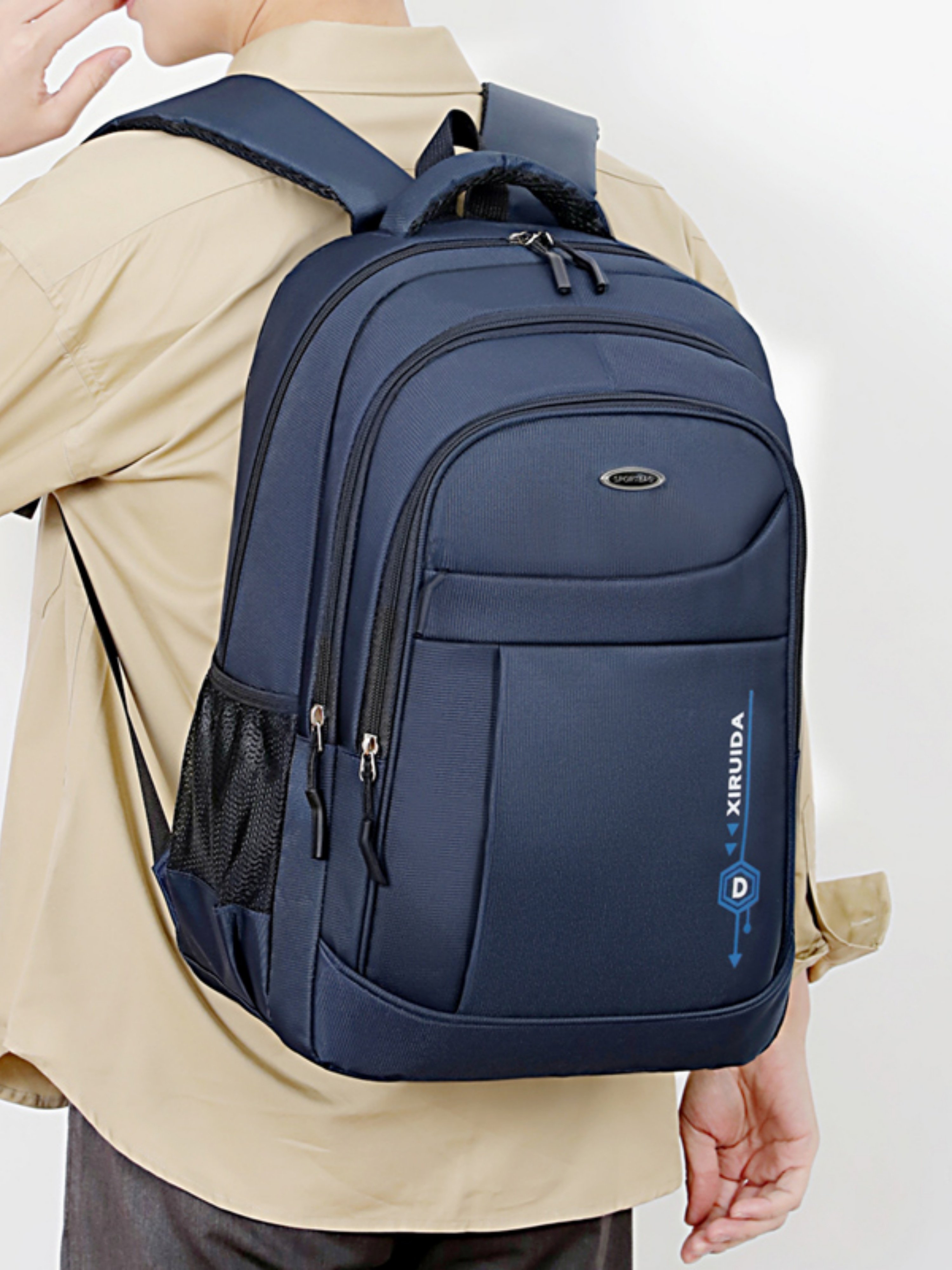 Navy Blue Plain Backpack