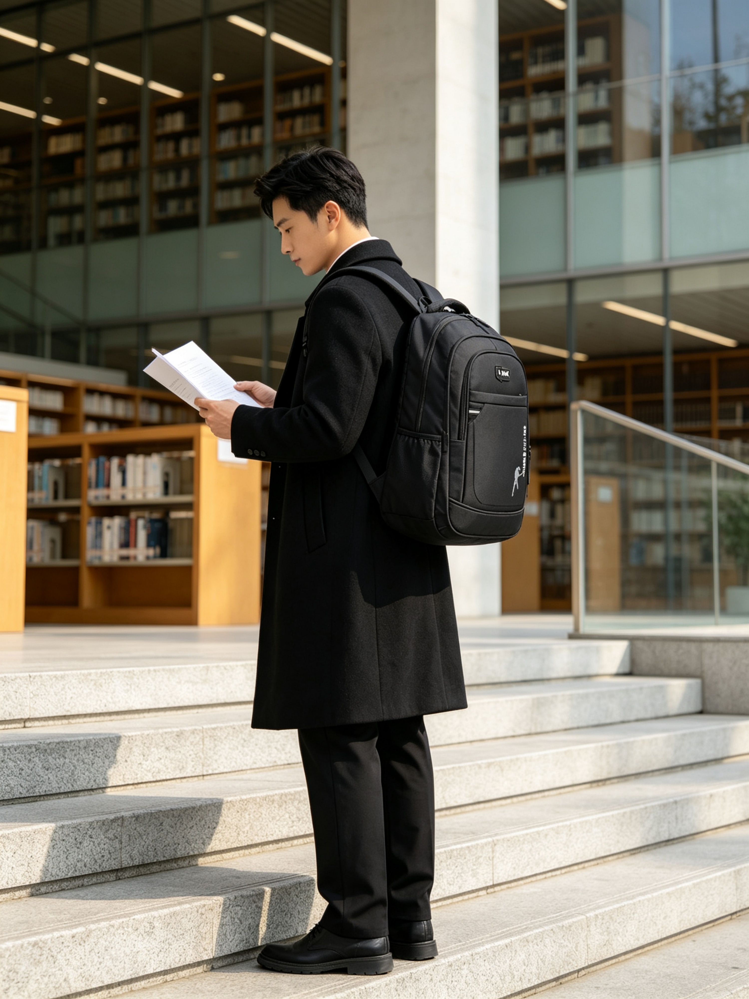 Black Durable Student Backpack