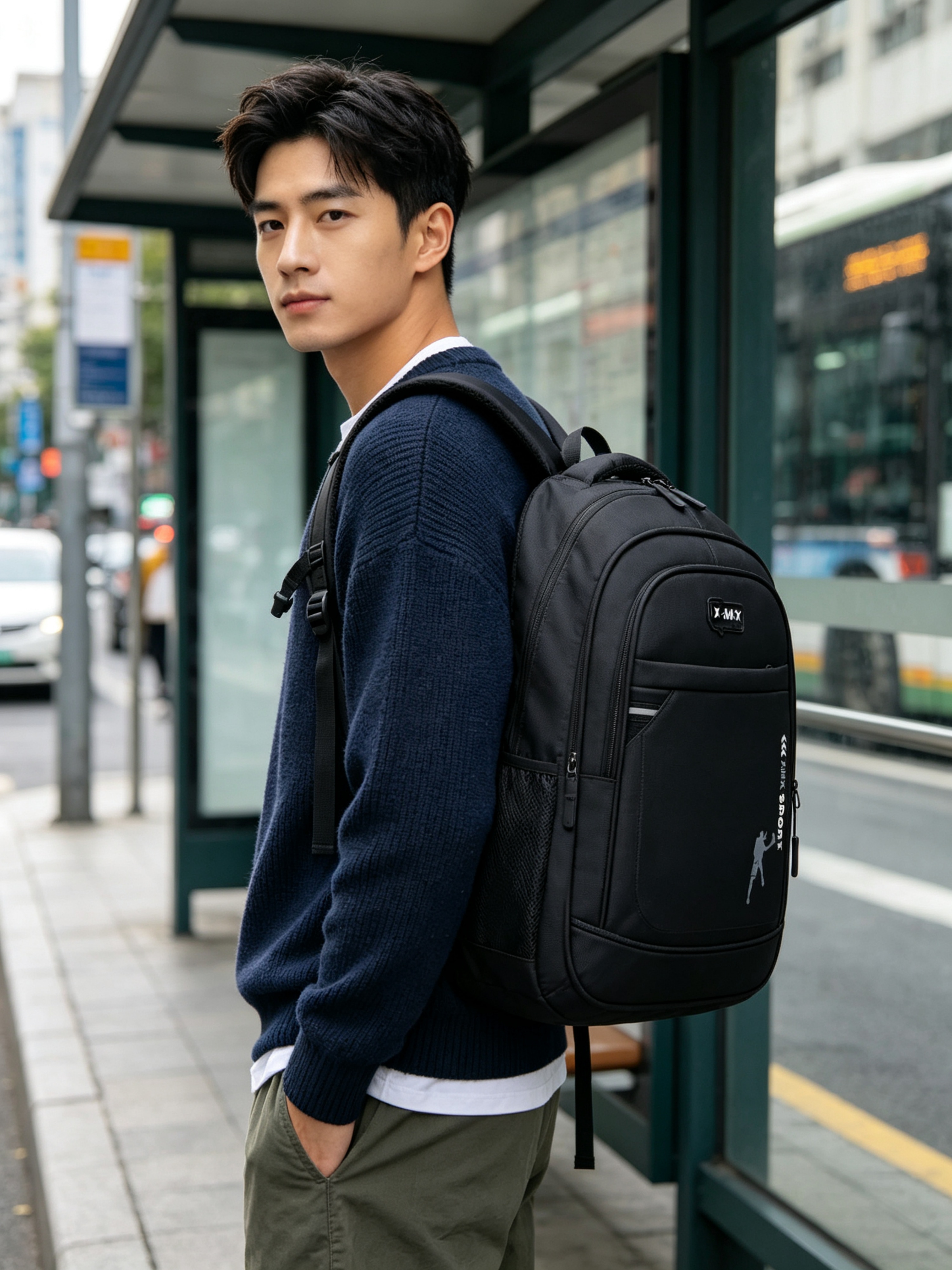 Black Durable Student Backpack