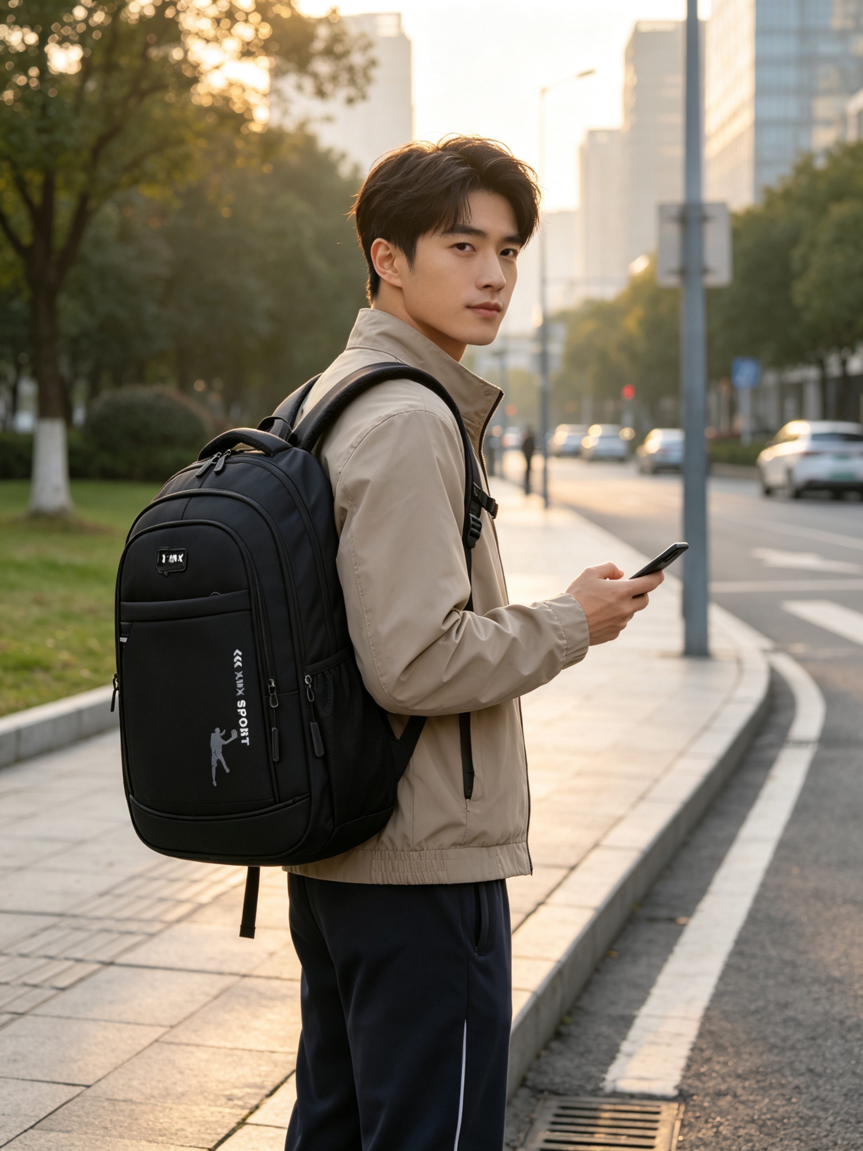 Black Durable Student Backpack