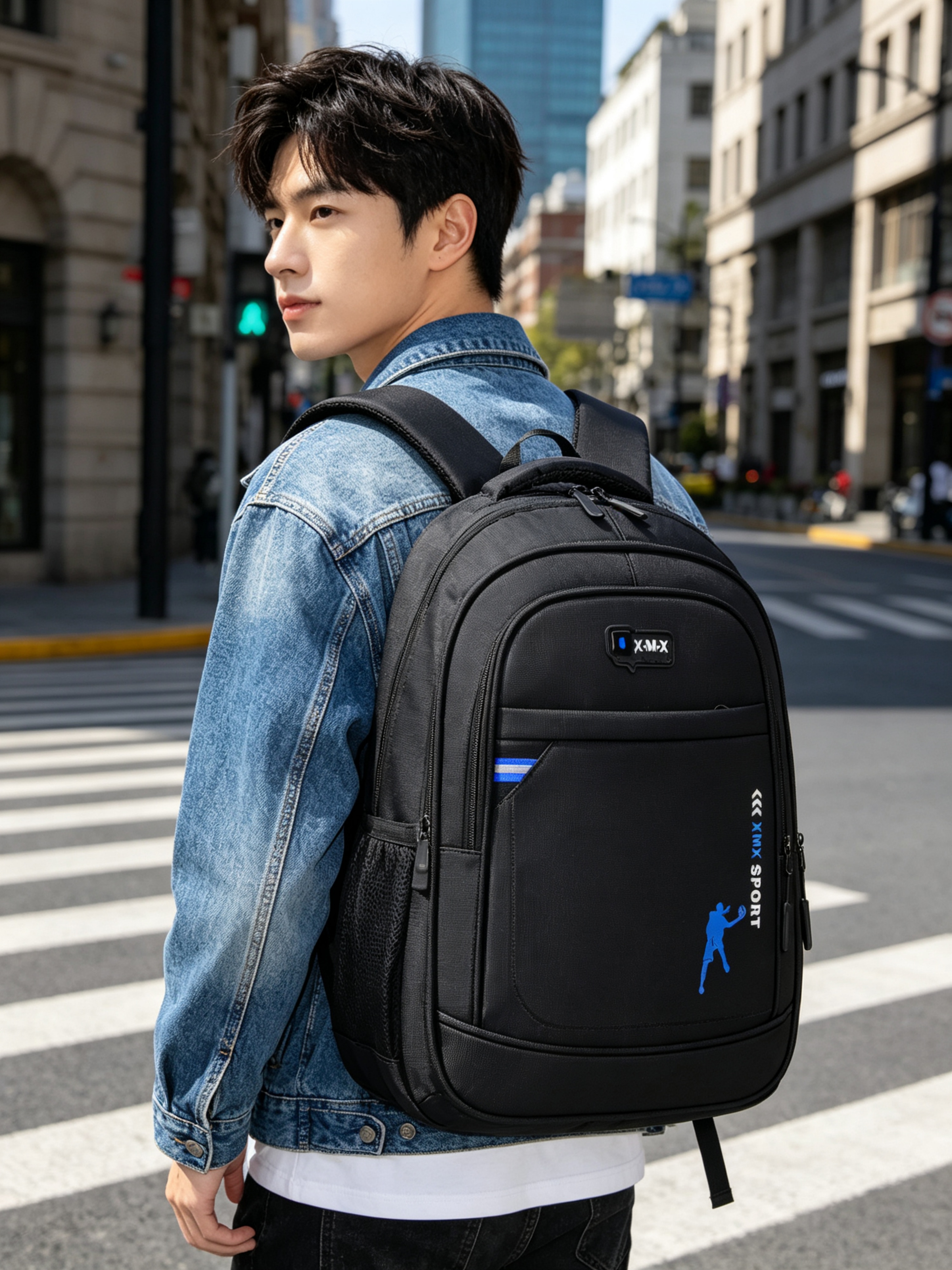 Blue Plain Backpack