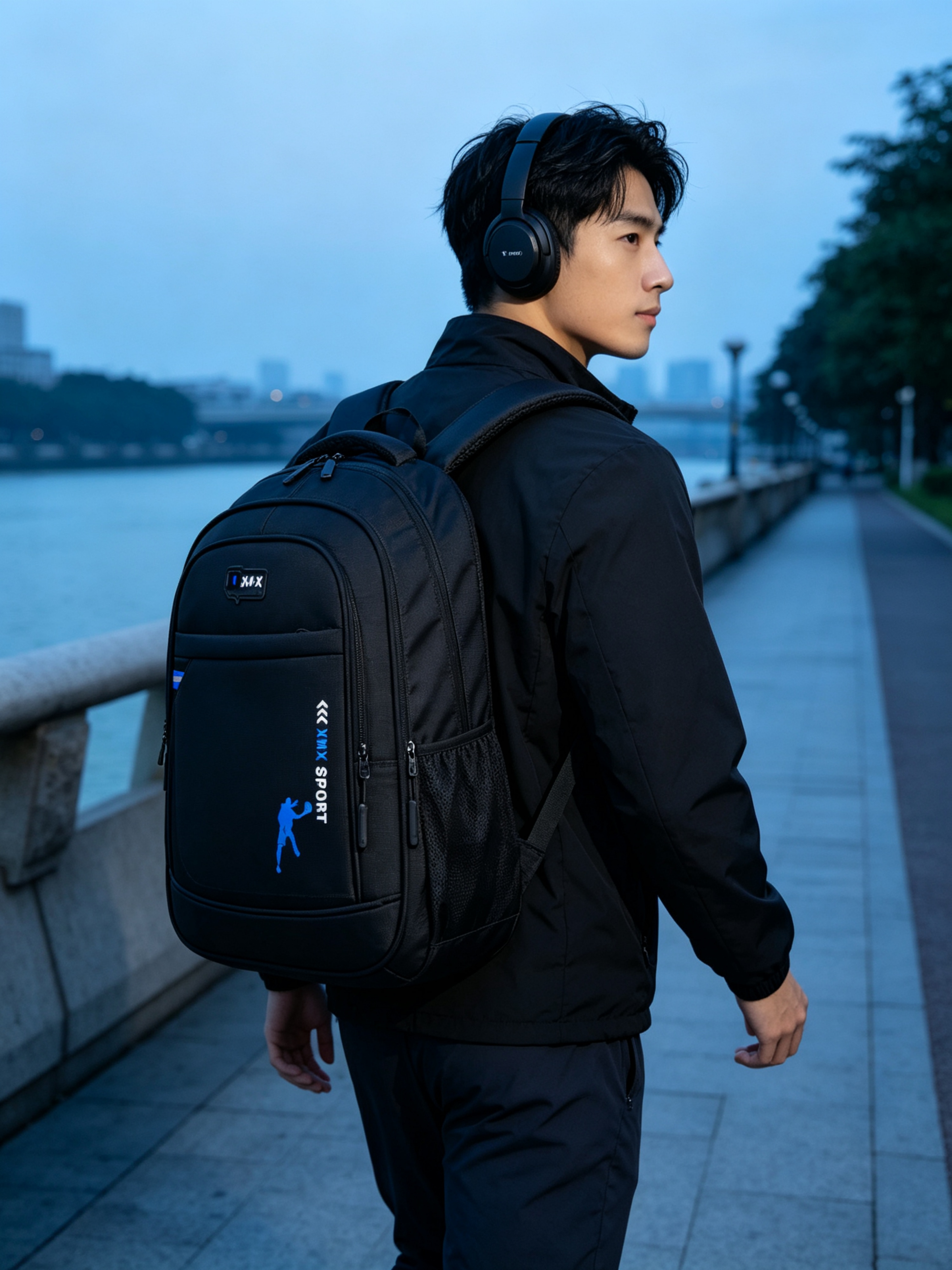 Blue Plain Backpack