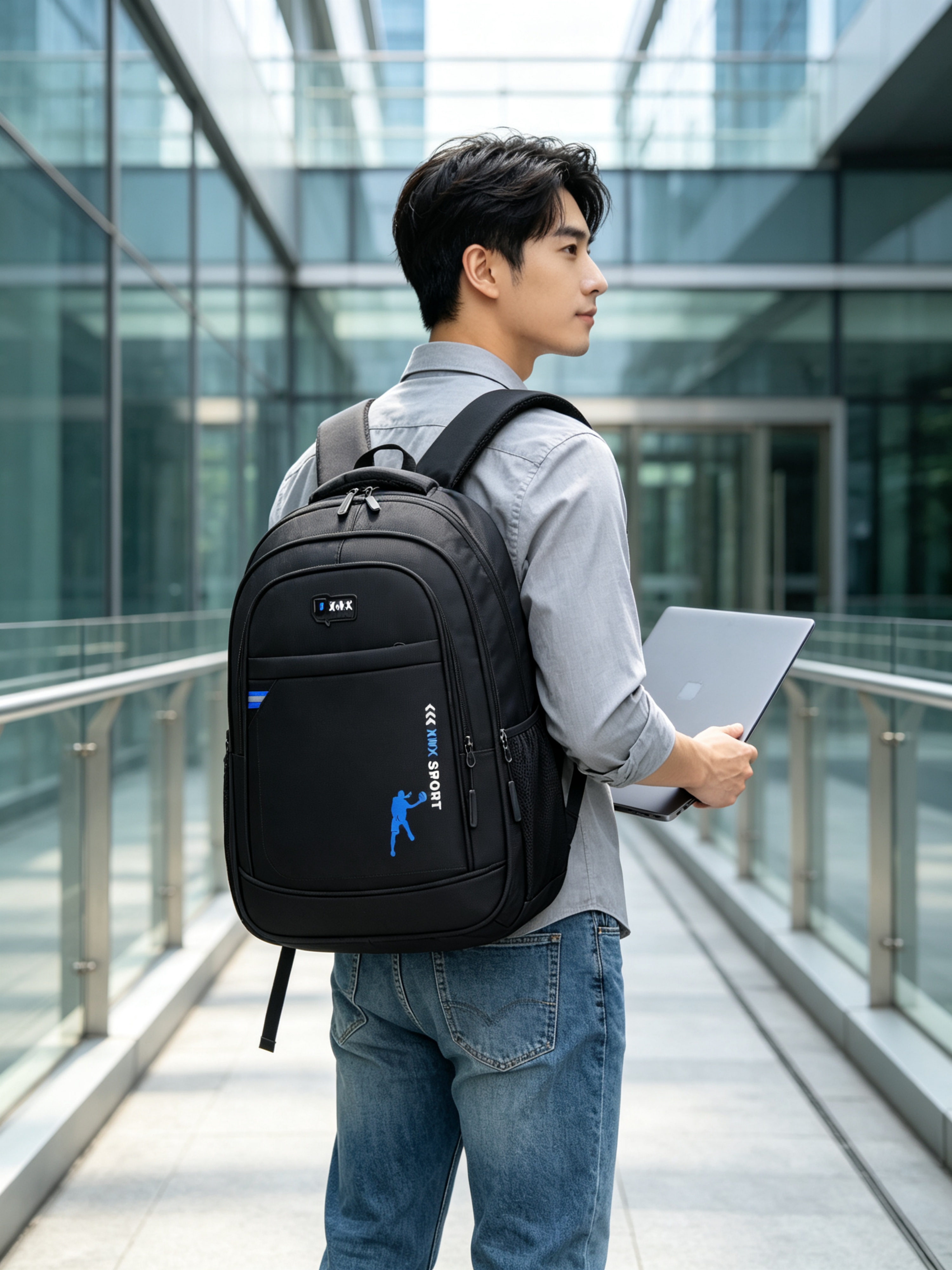 Blue Plain Backpack