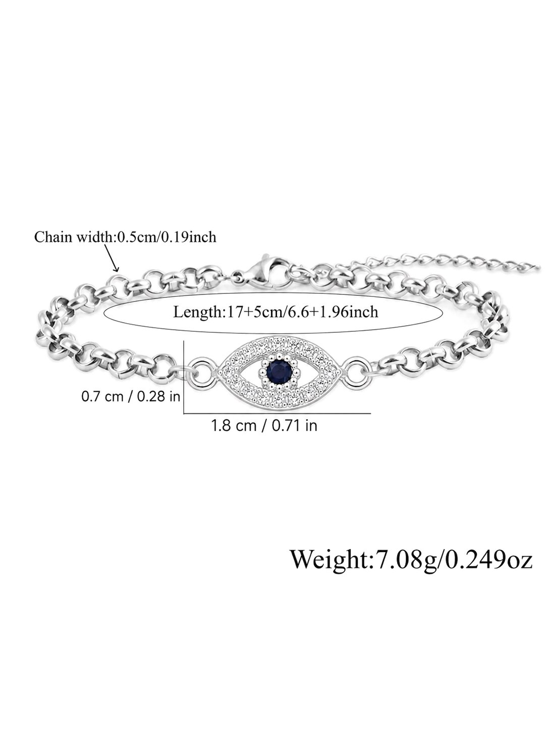 Silver Evil Eye Armlet Bracelet
