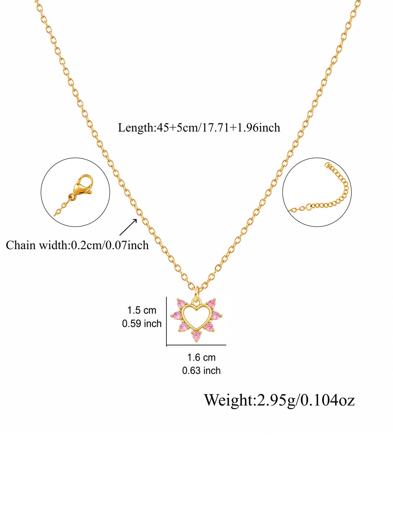 Gold Solid Pendant Necklace