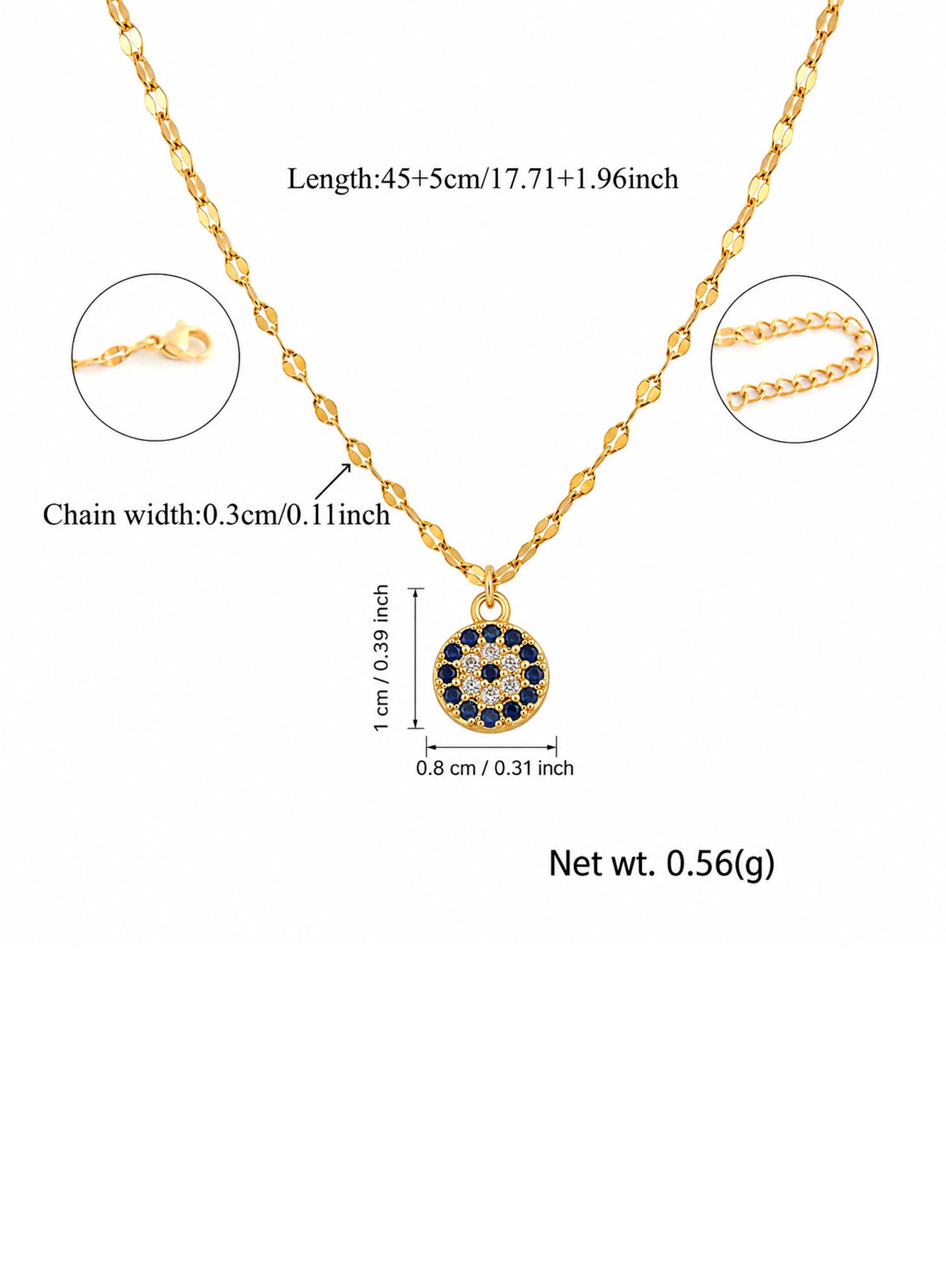 Gold Texture Pendant Necklace