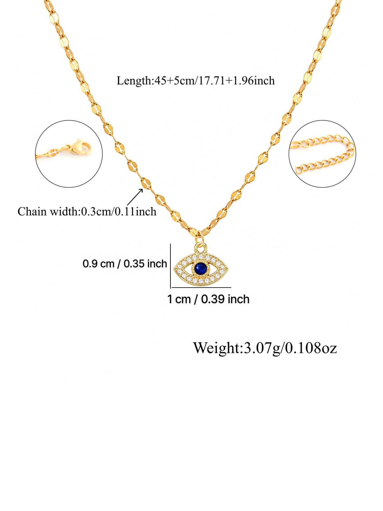 Gold Solid Pendant Necklace
