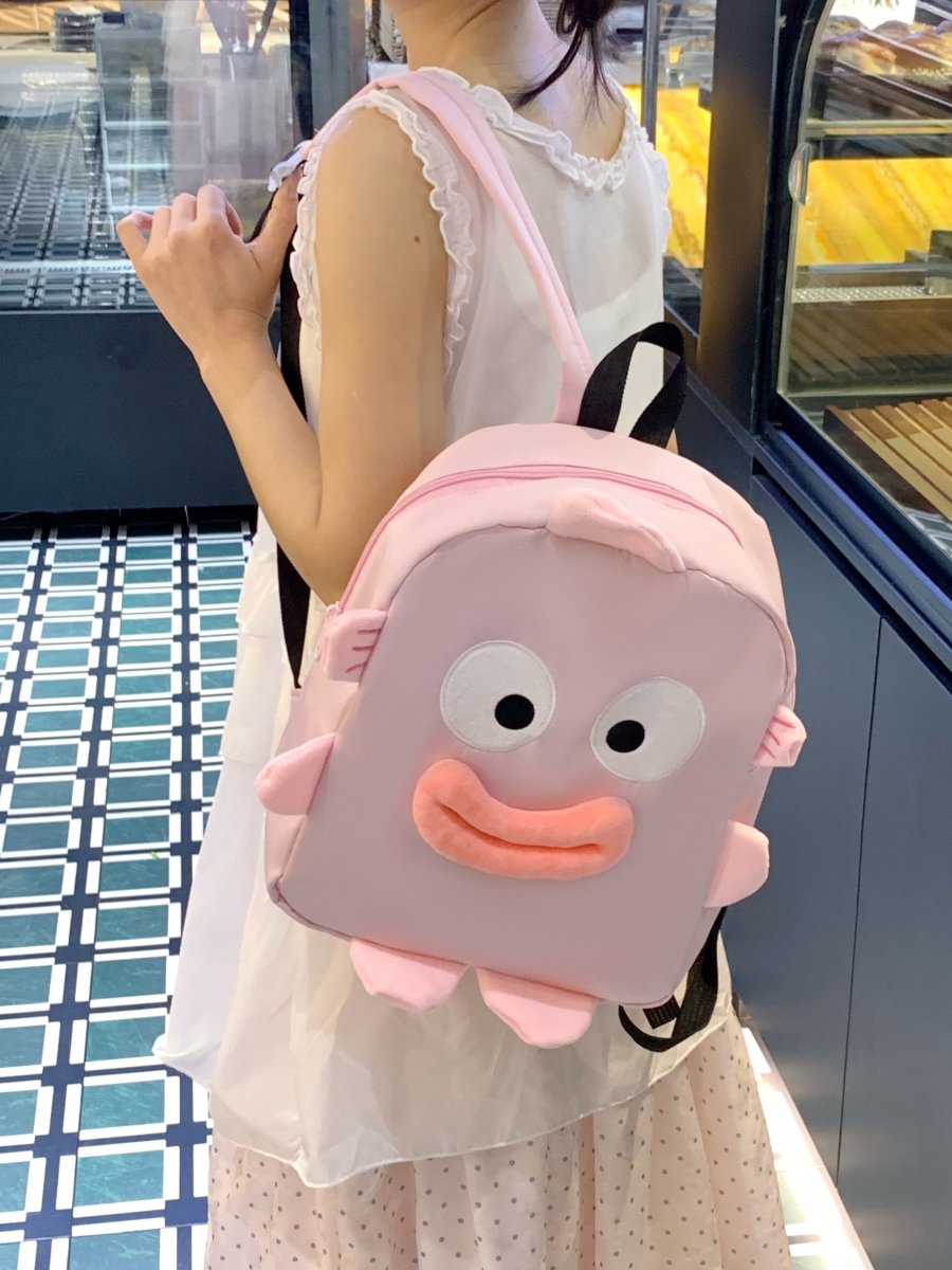 Pink Cartoon Fish Backpack 