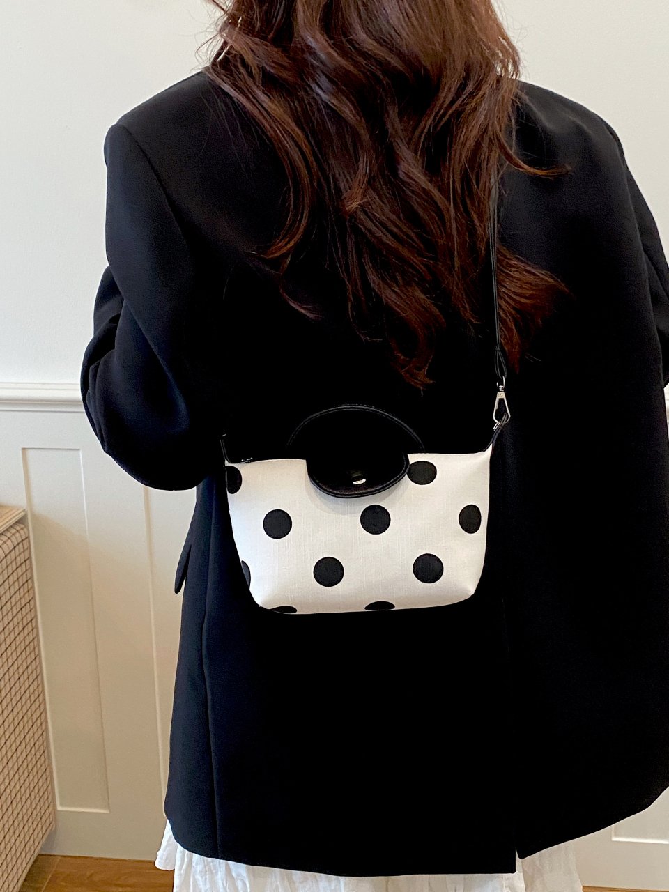 White Polka Dot Crossbody Bag