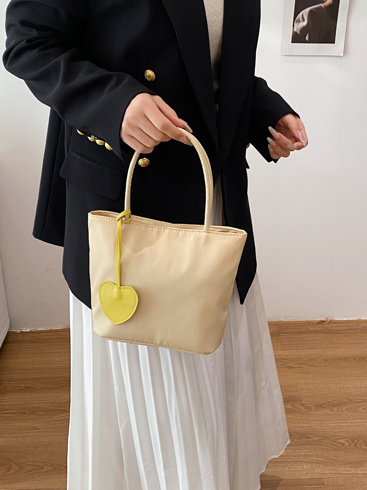 Yellow Heart Charm Handbag