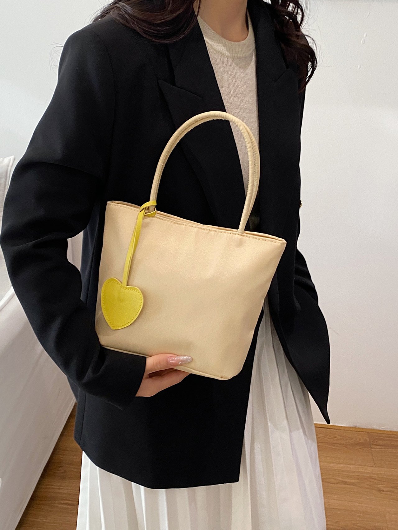 Yellow Heart Charm Handbag