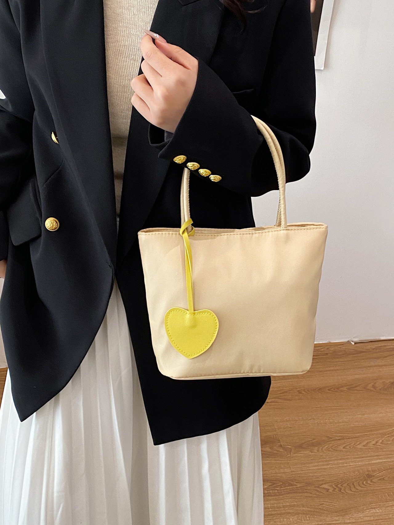 Yellow Heart Charm Handbag