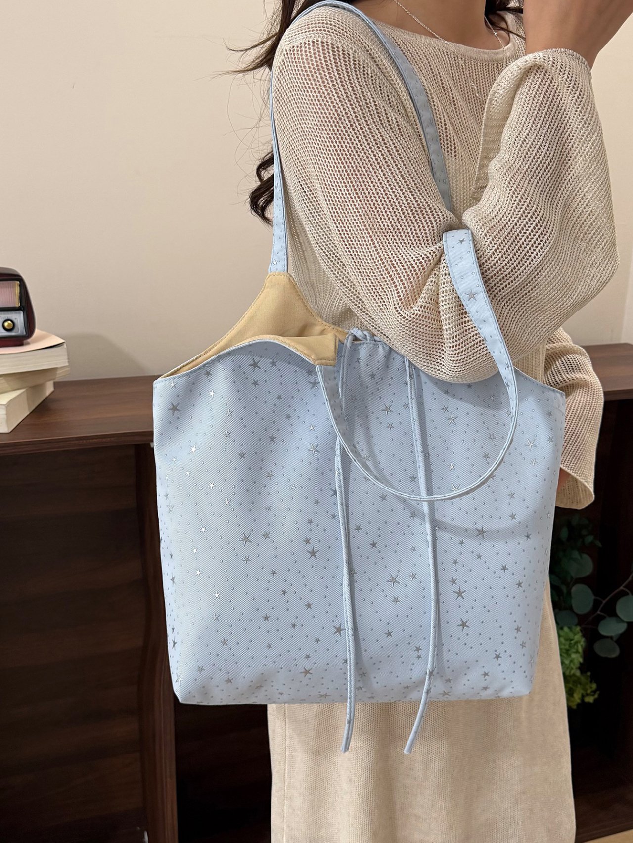Celestial Blue Shoulder Tote Bag