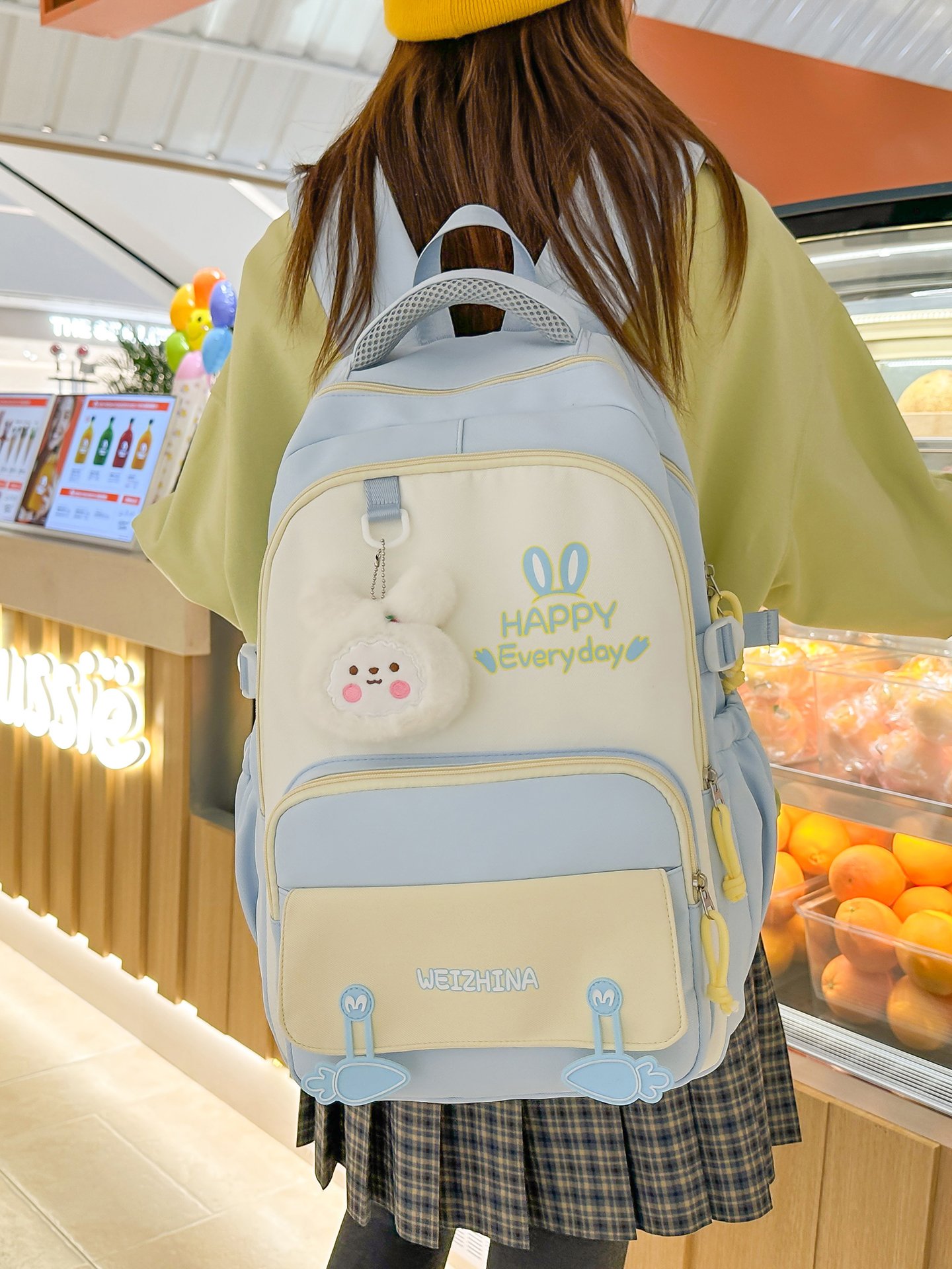 Blue Plain Backpack 