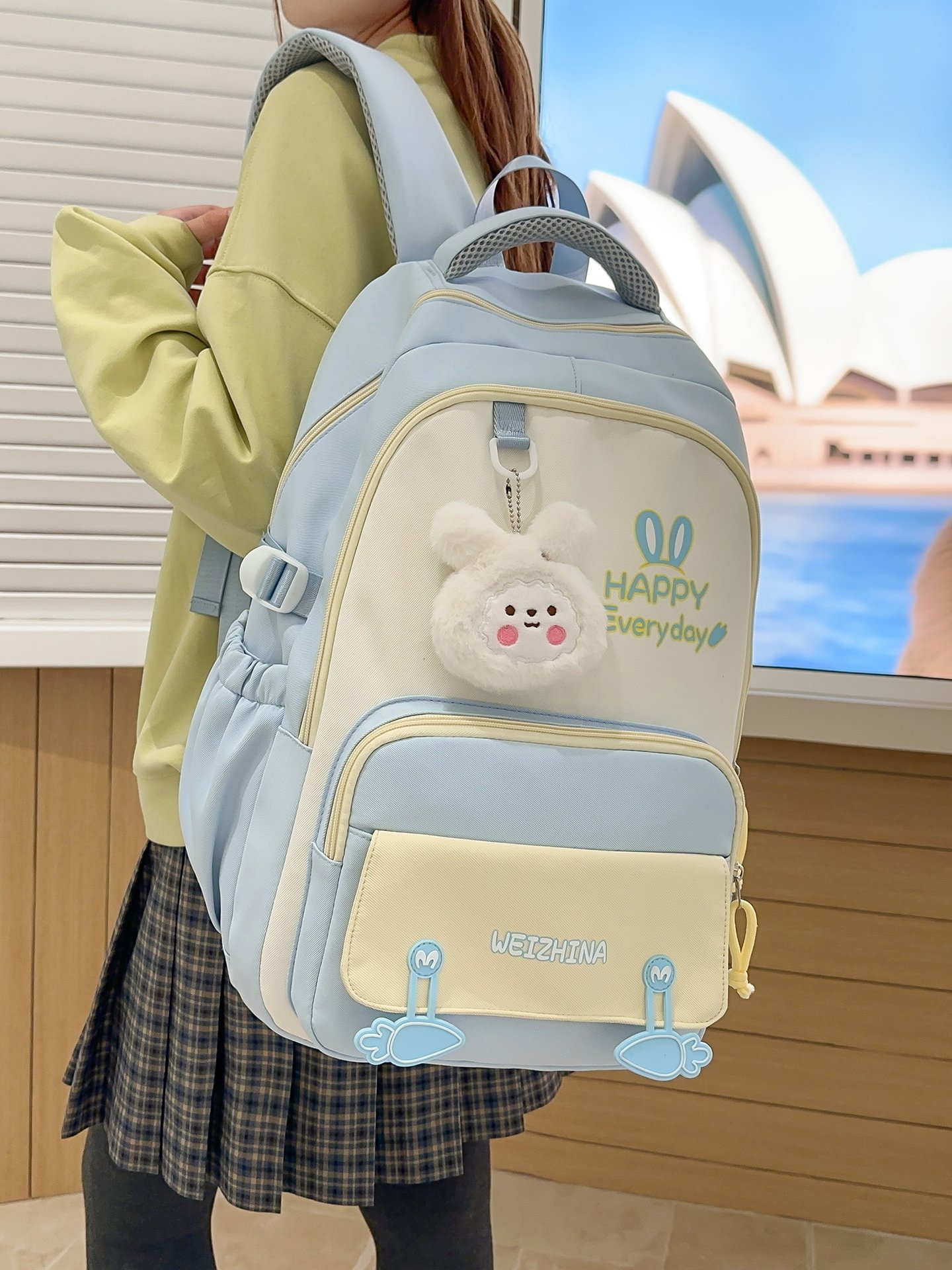Blue Plain Backpack 