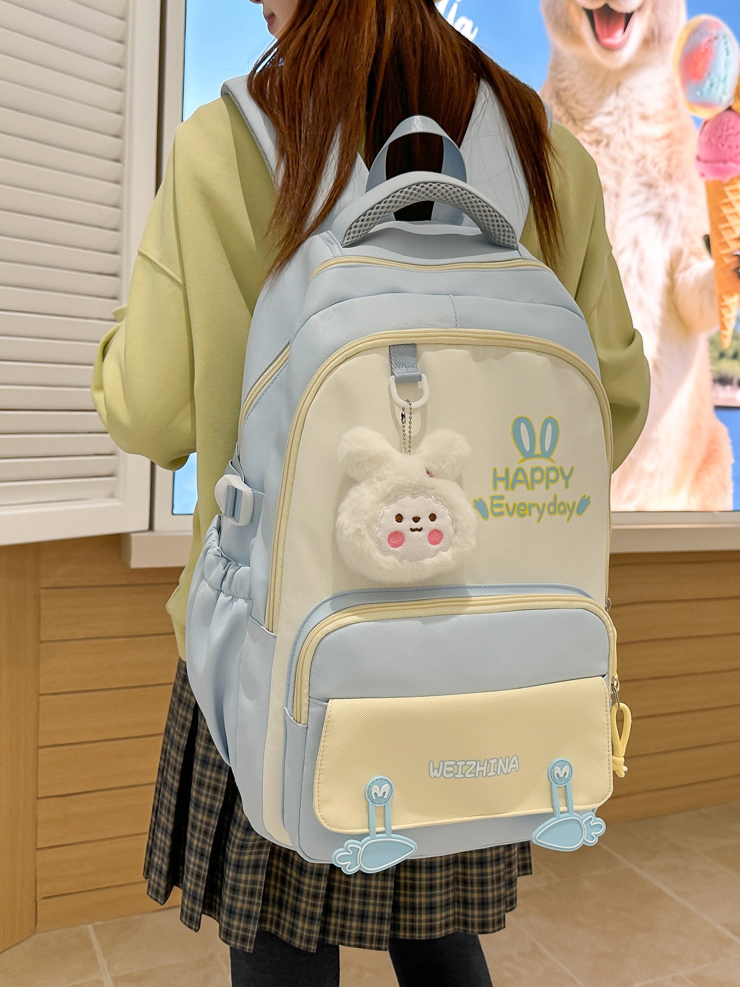 Blue Plain Backpack 
