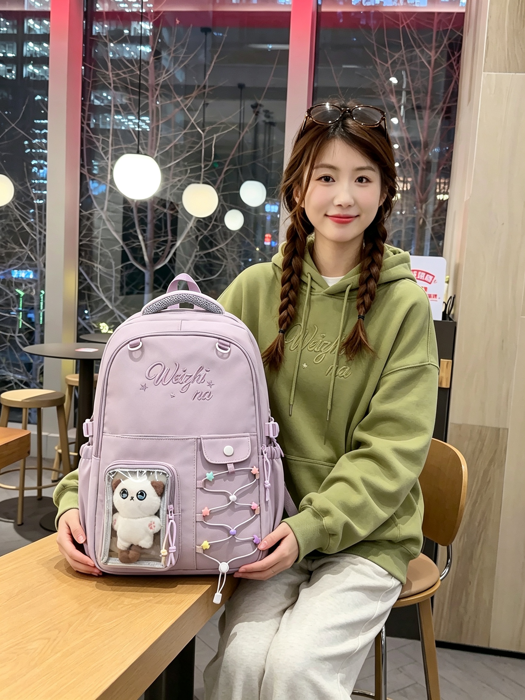 Purple Plain Backpack 