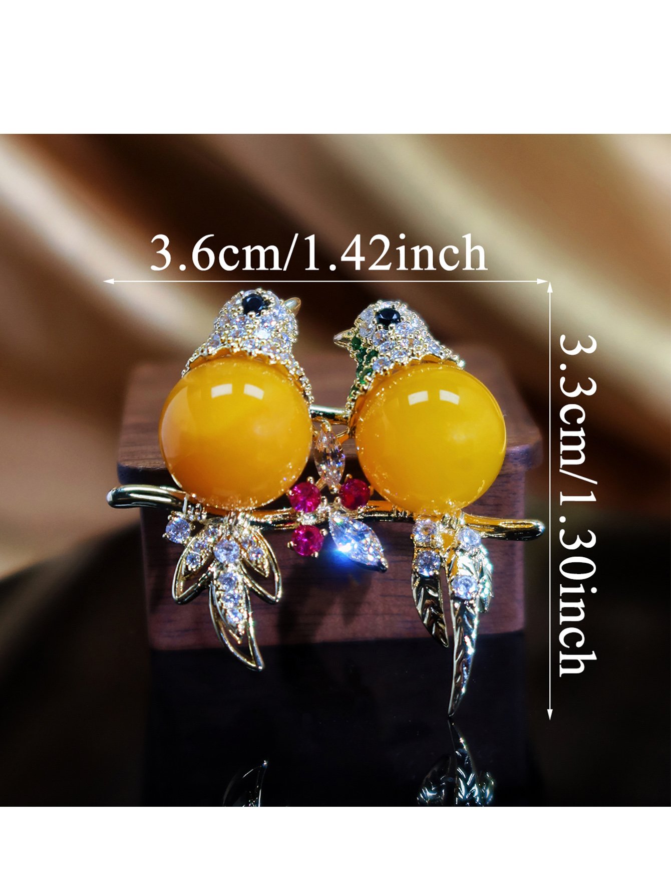 Gold Embroidered Brooches