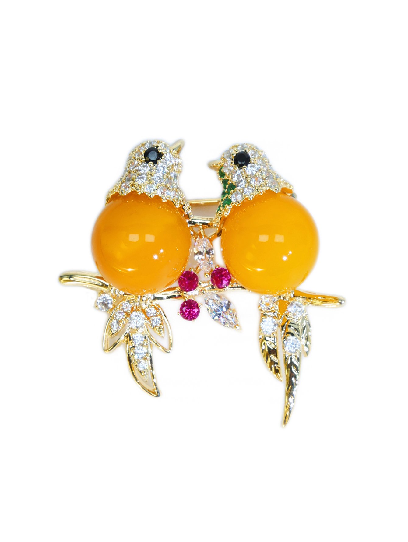 Gold Embroidered Brooches