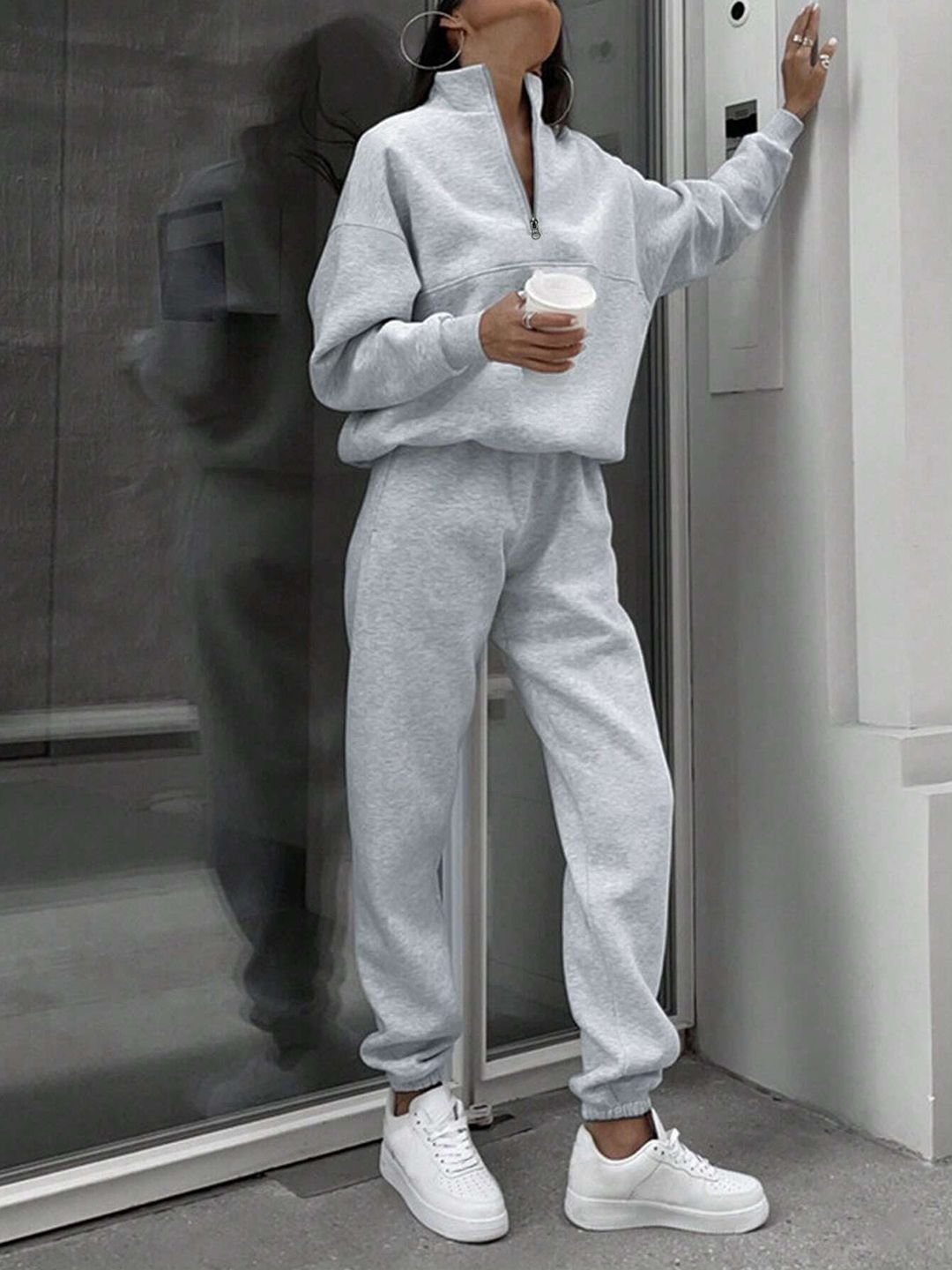Grey Sweatshirt and Joggers Co-ord Set