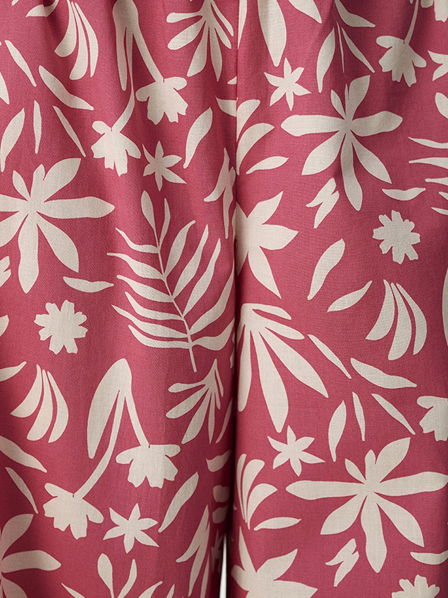 Rose Sleeveless Cotton Pyjama Set with Pants