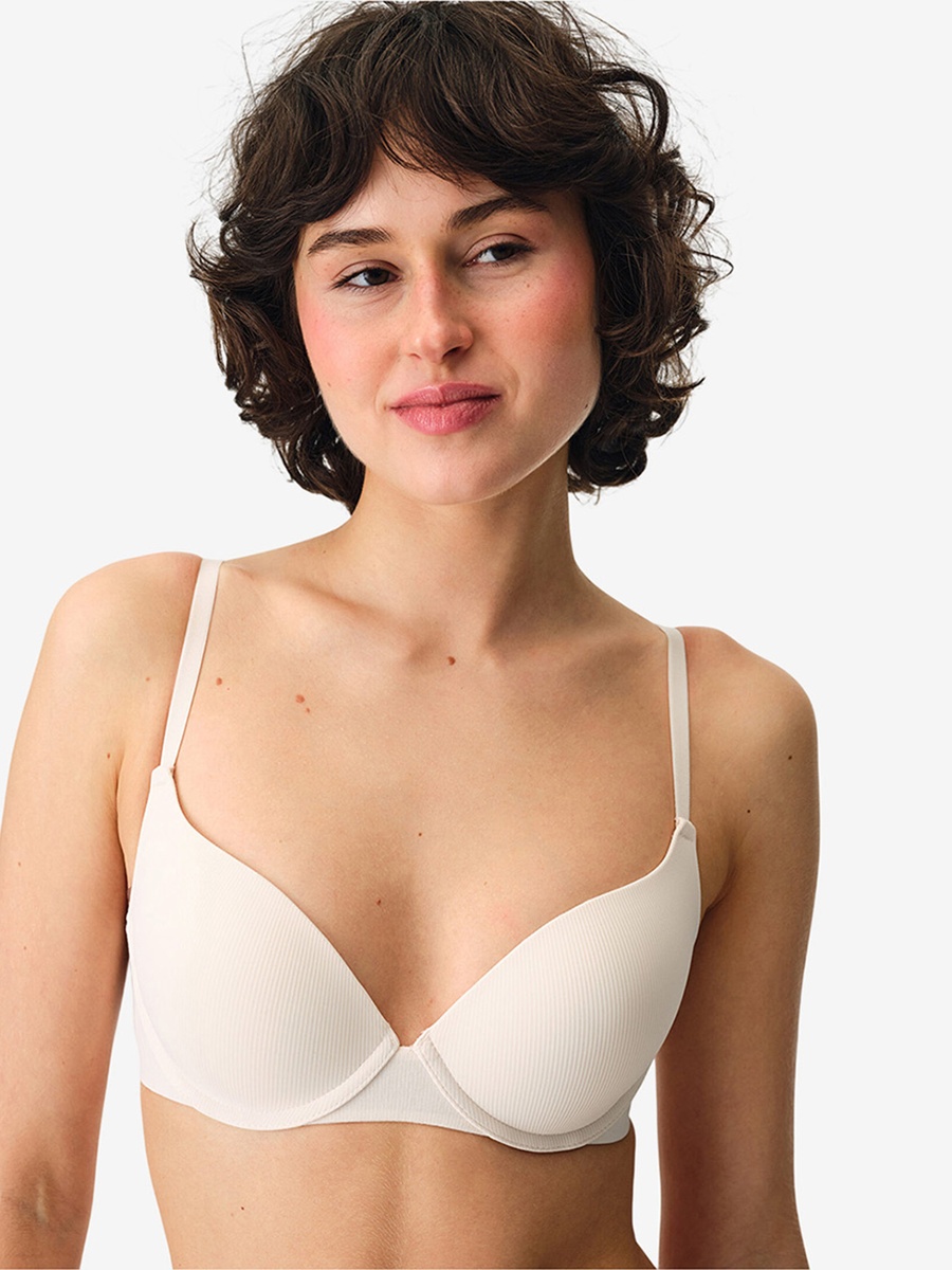 Pink Full Coverage Padded Underwire Polyamide T-Shirt Bra