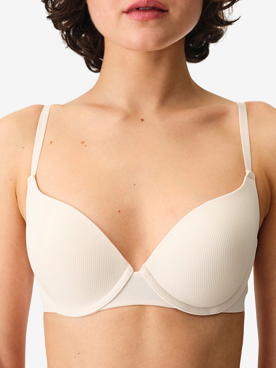 Pink Full Coverage Padded Underwire Polyamide T-Shirt Bra