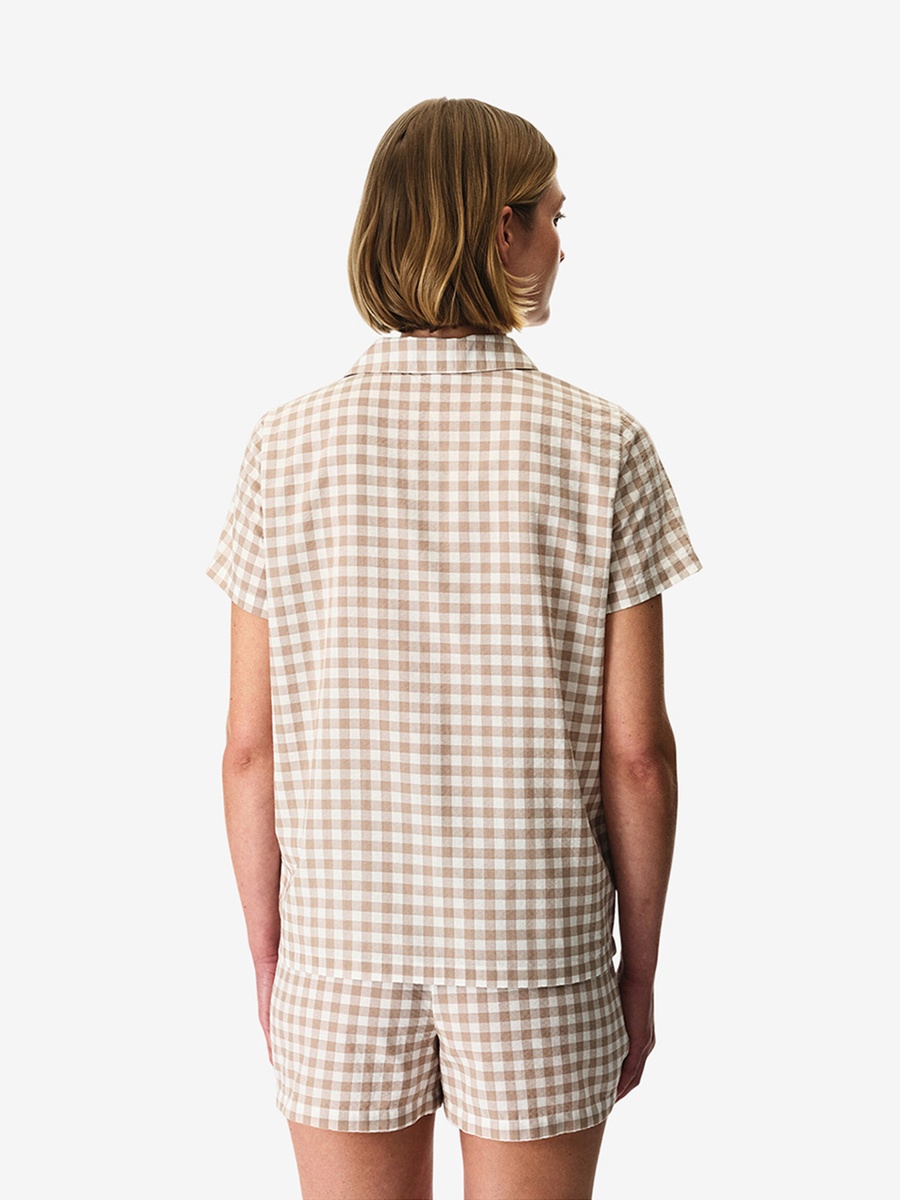 Latte Short Sleeve Cotton Pyjama Set with Shorts