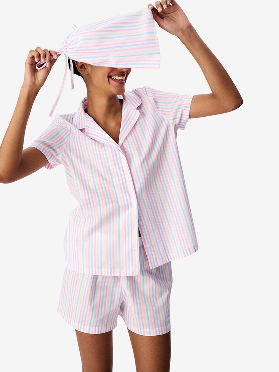 Mix Short Sleeve Cotton Pyjama Set with Shorts