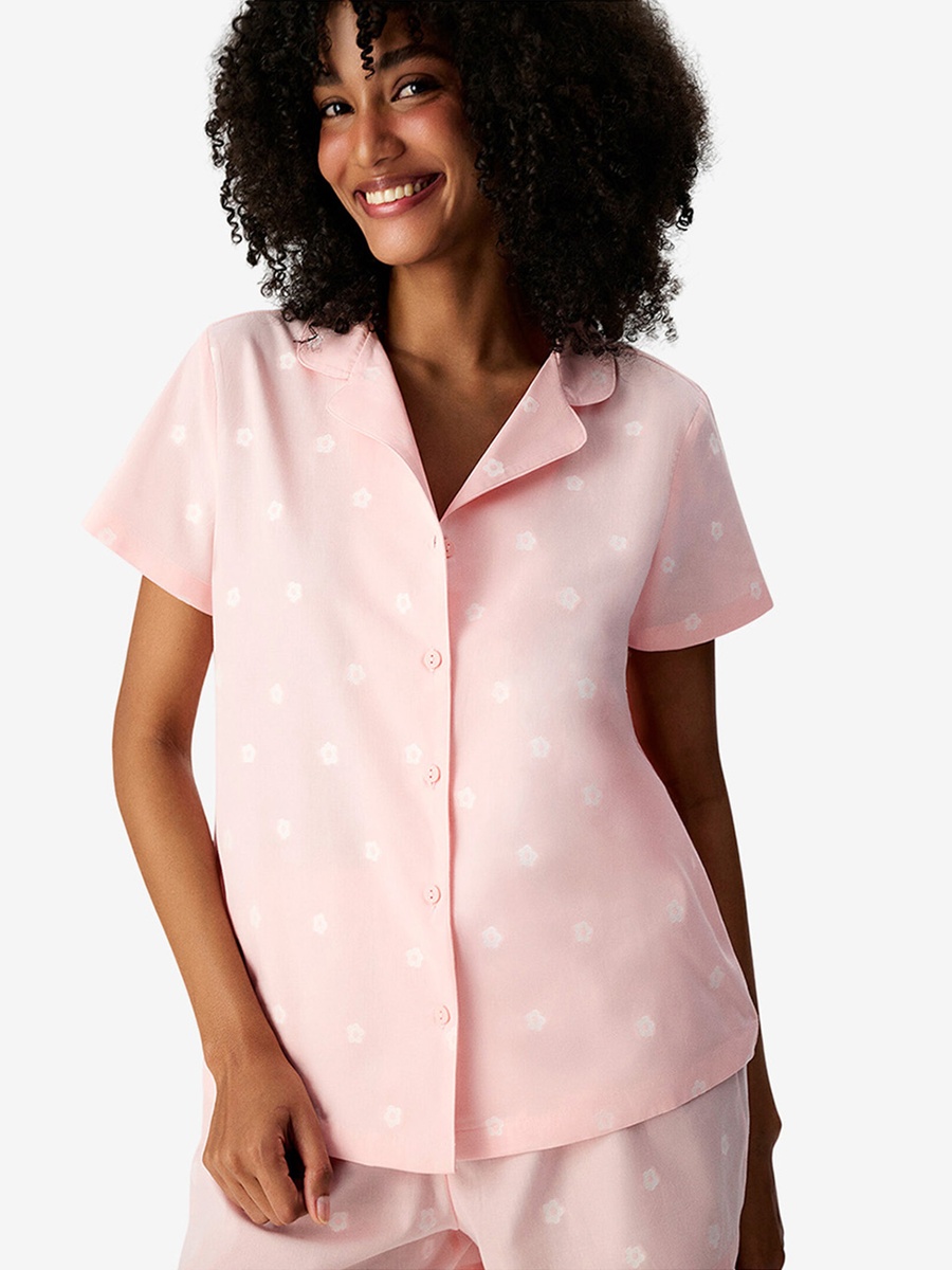Pink Short Sleeve Cotton Pyjama Set with Shorts