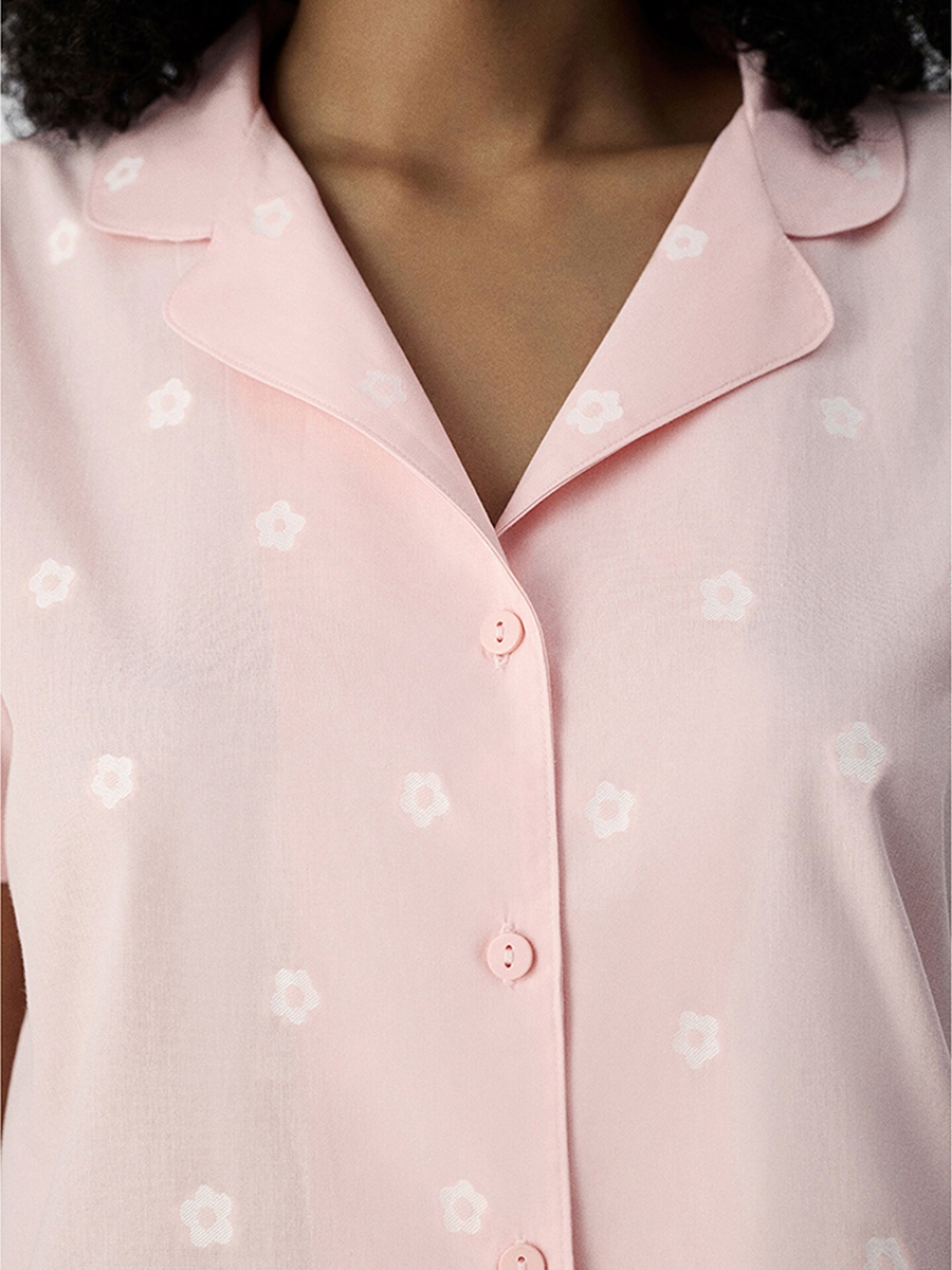 Pink Short Sleeve Cotton Pyjama Set with Shorts