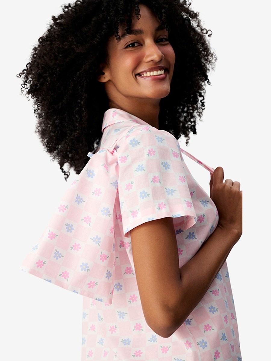 White Short Sleeve Cotton Pyjama Set with Shorts