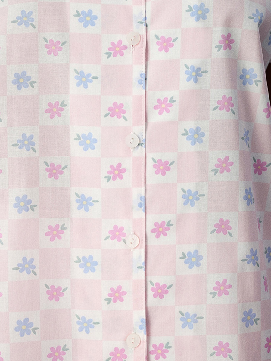 White Short Sleeve Cotton Pyjama Set with Shorts