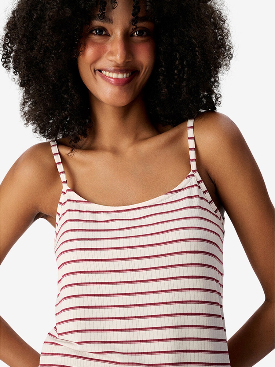 Beige Sleeveless Modal Pyjama Set with Shorts