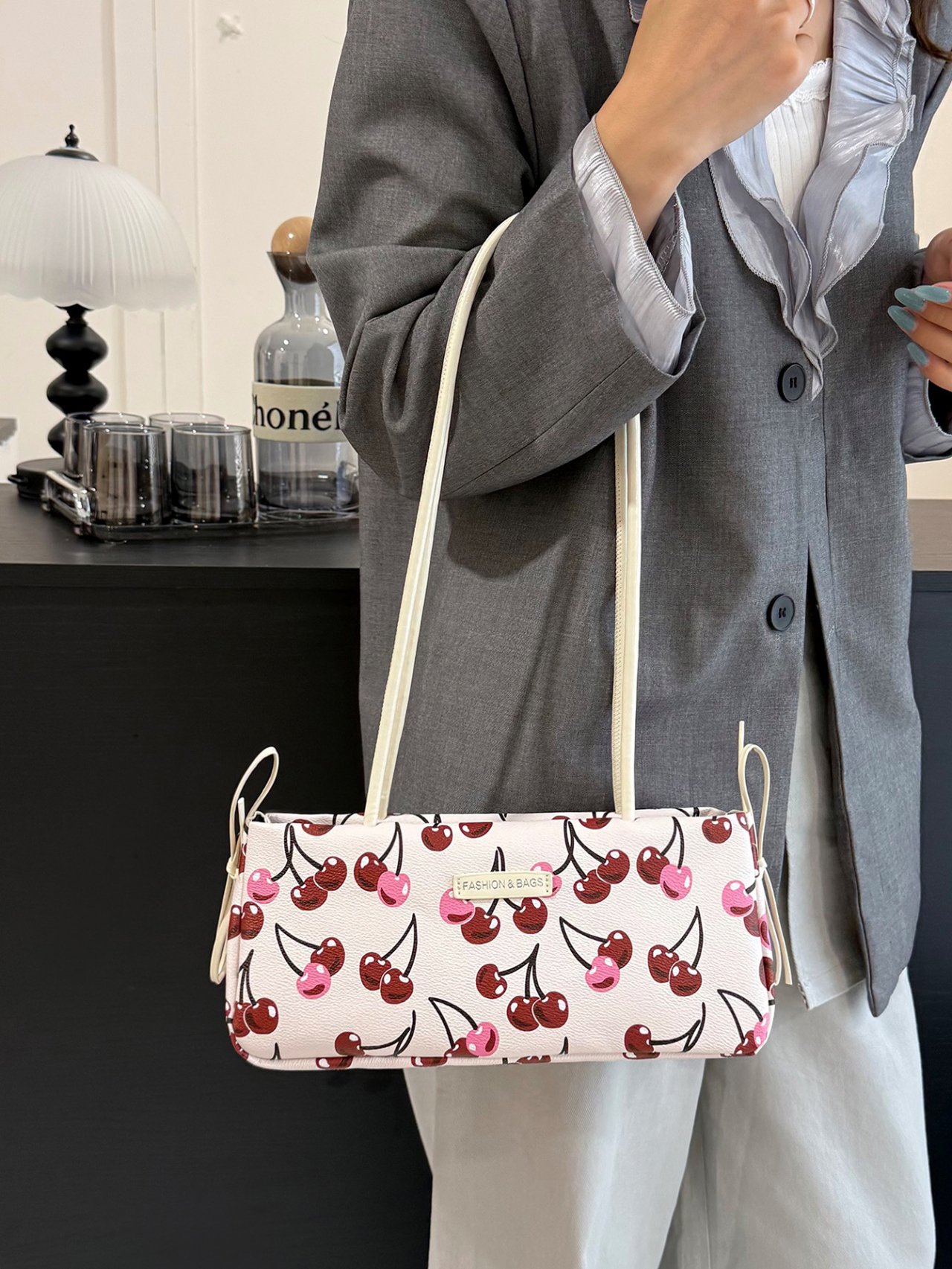 Cherry Print Shoulder Bag