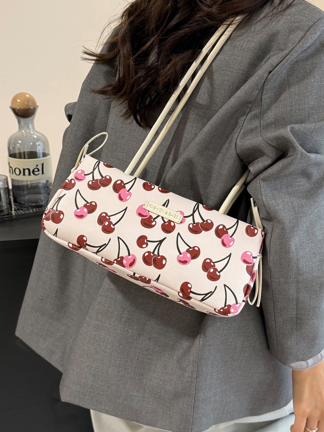 Cherry Print Shoulder Bag