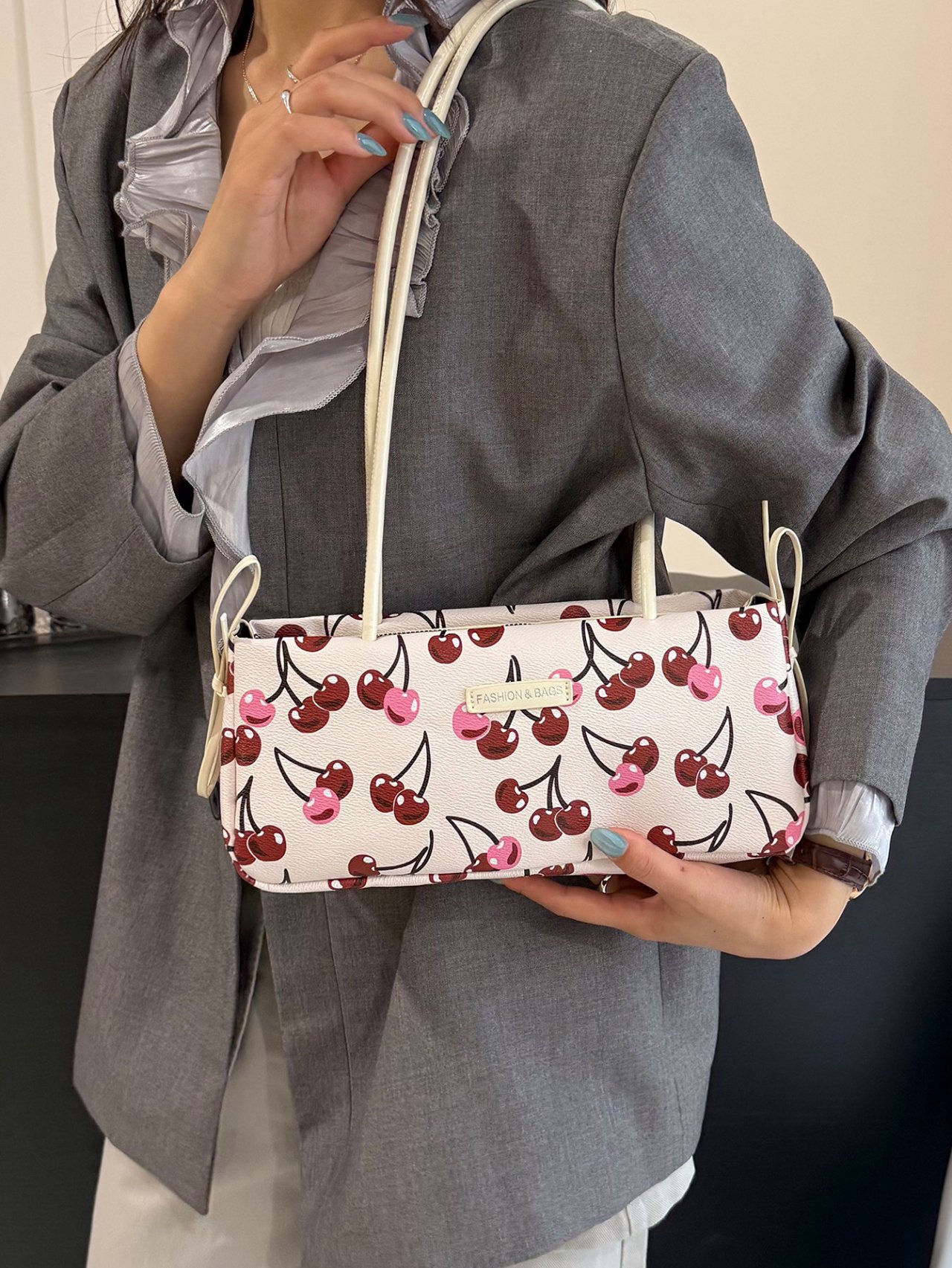 Cherry Print Shoulder Bag