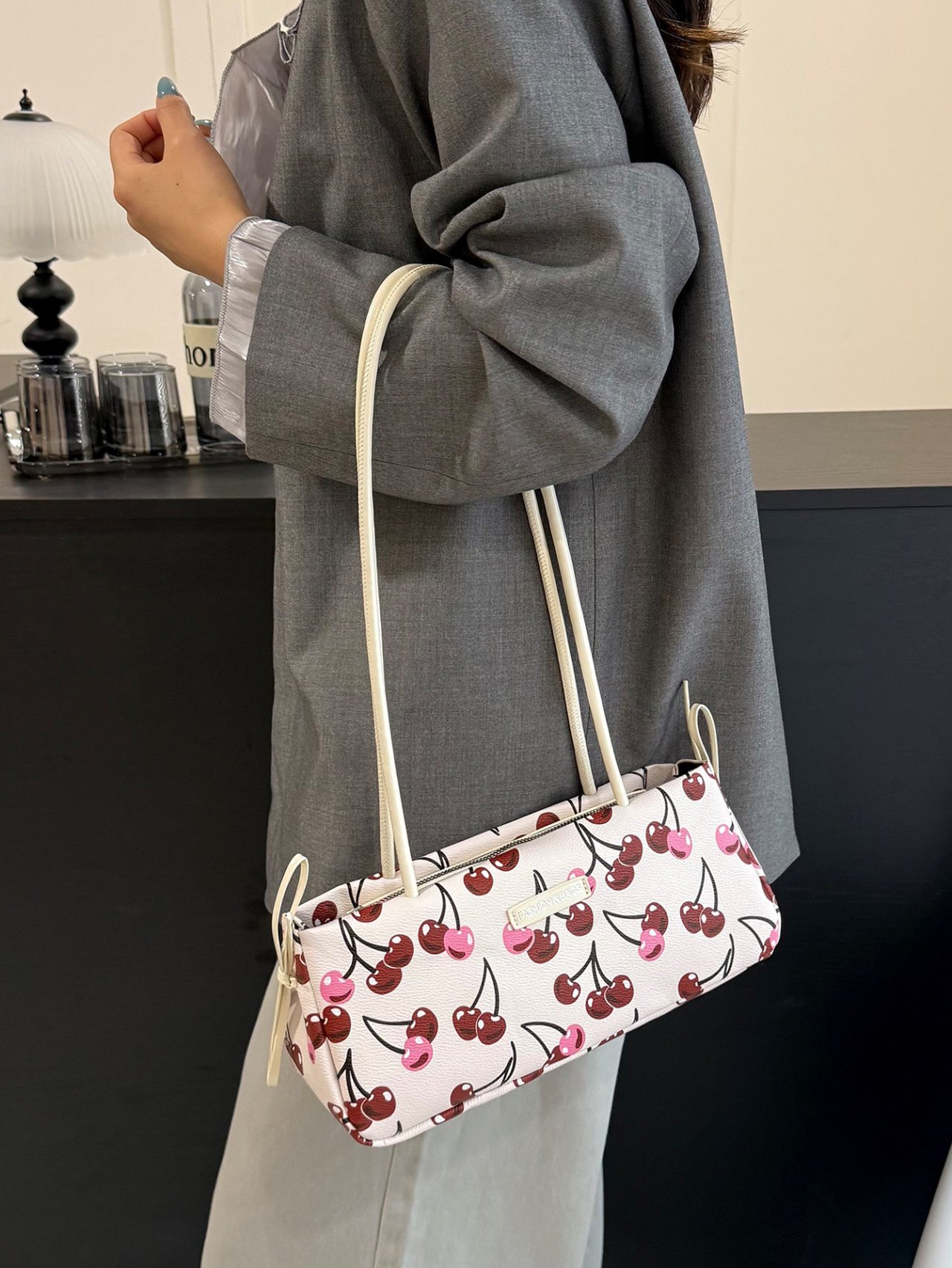 Cherry Print Shoulder Bag