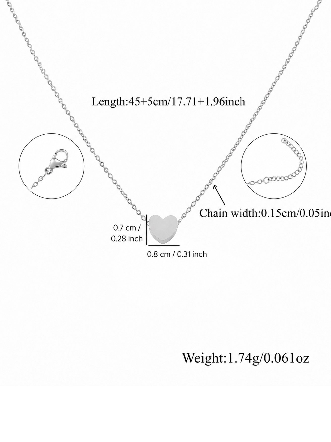 Silver Solid Pendant Necklace