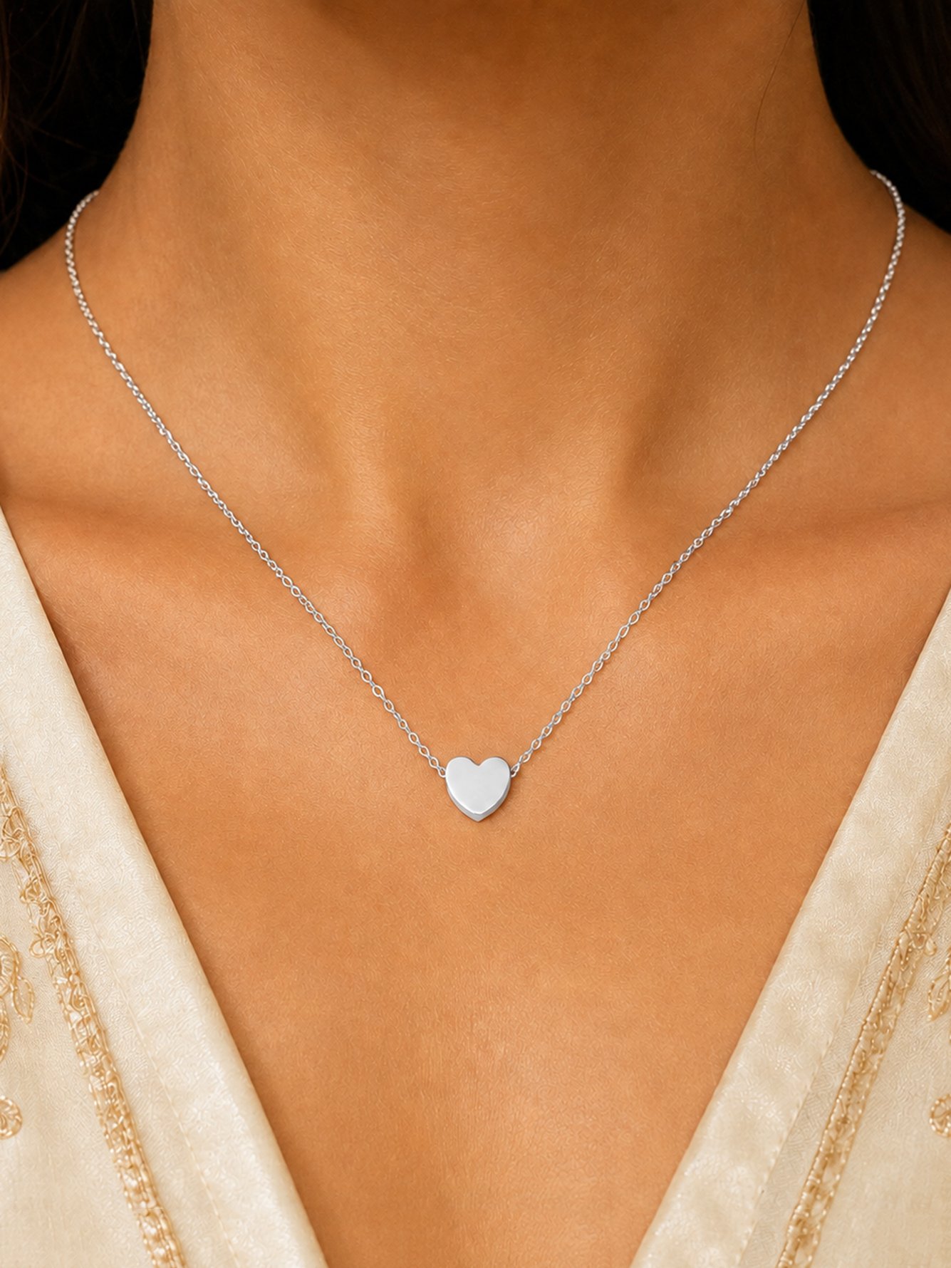 Silver Solid Pendant Necklace