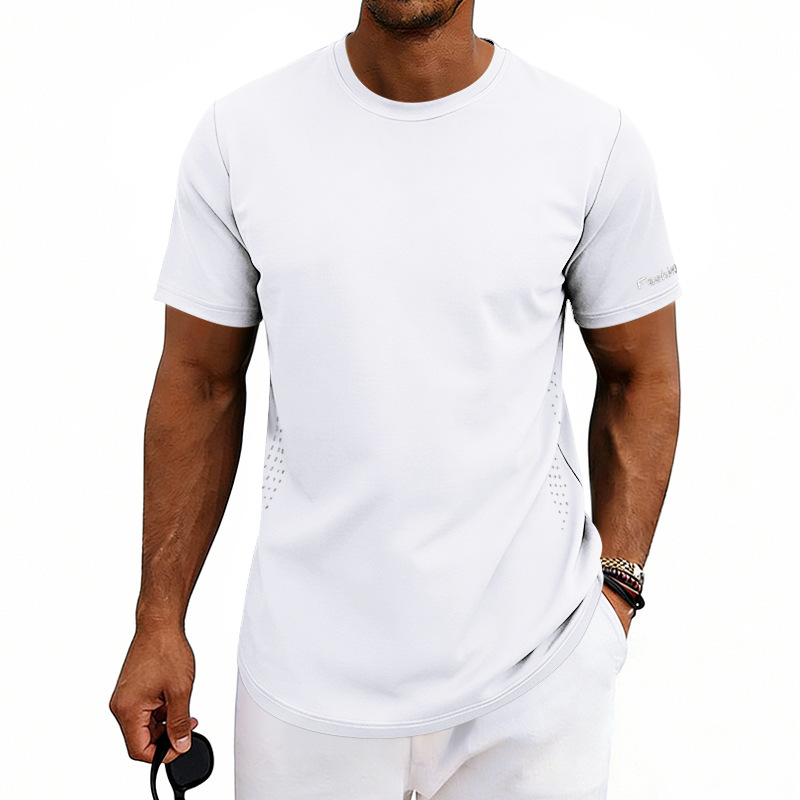 White Regular Fit Short Sleeve Sports T-Shirt