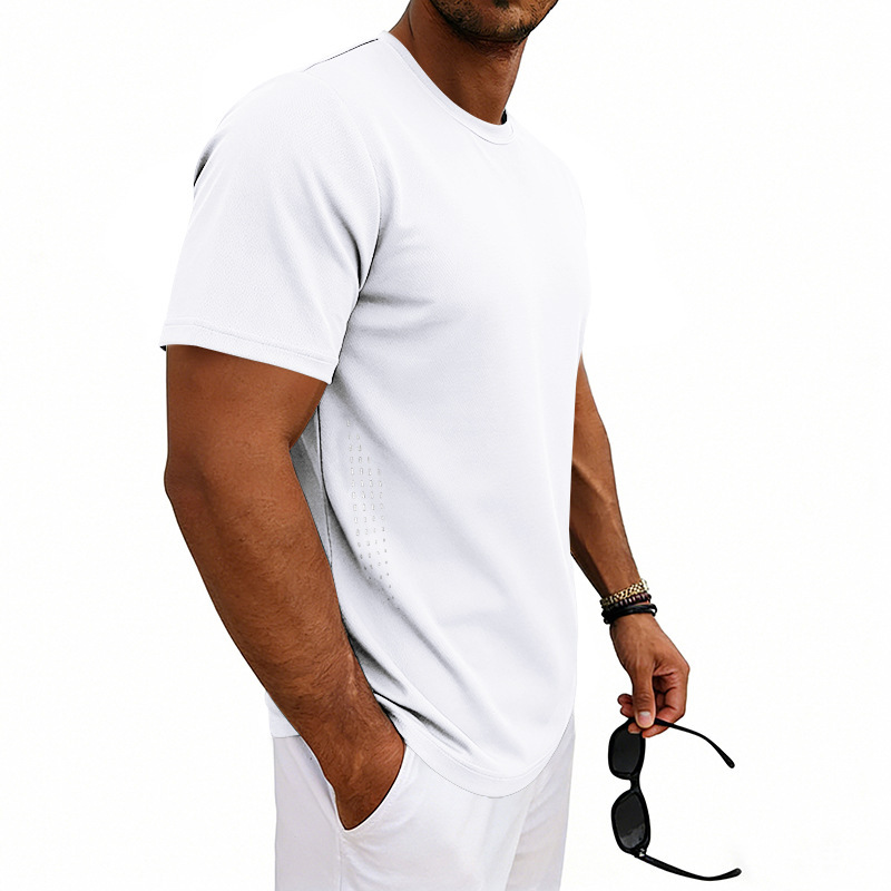 White Regular Fit Short Sleeve Sports T-Shirt