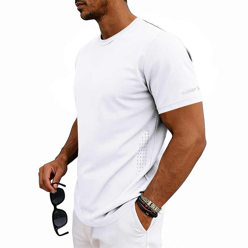 White Regular Fit Short Sleeve Sports T-Shirt