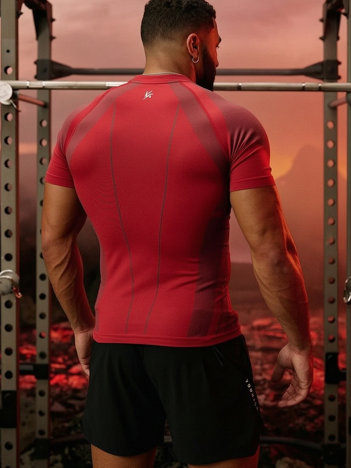 Red Muscle Fit Training Short Sleeves Active T-Shirt