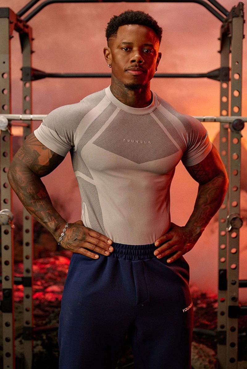 Grey Solid Muscle Fit Active T-Shirt