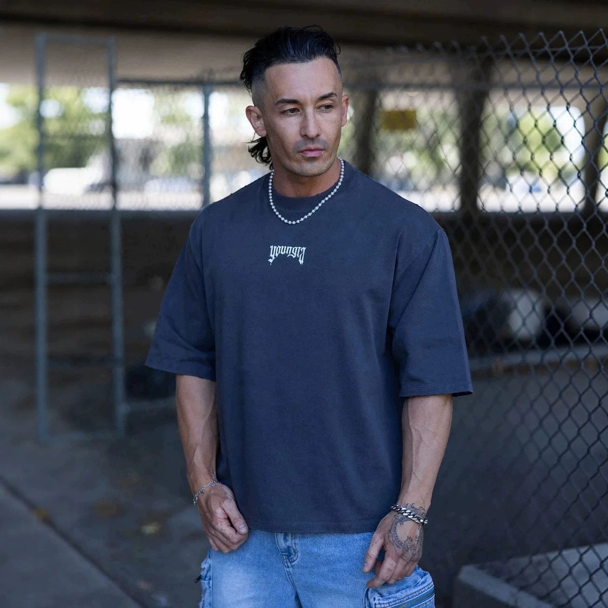 Navy Blue Printed T-Shirt