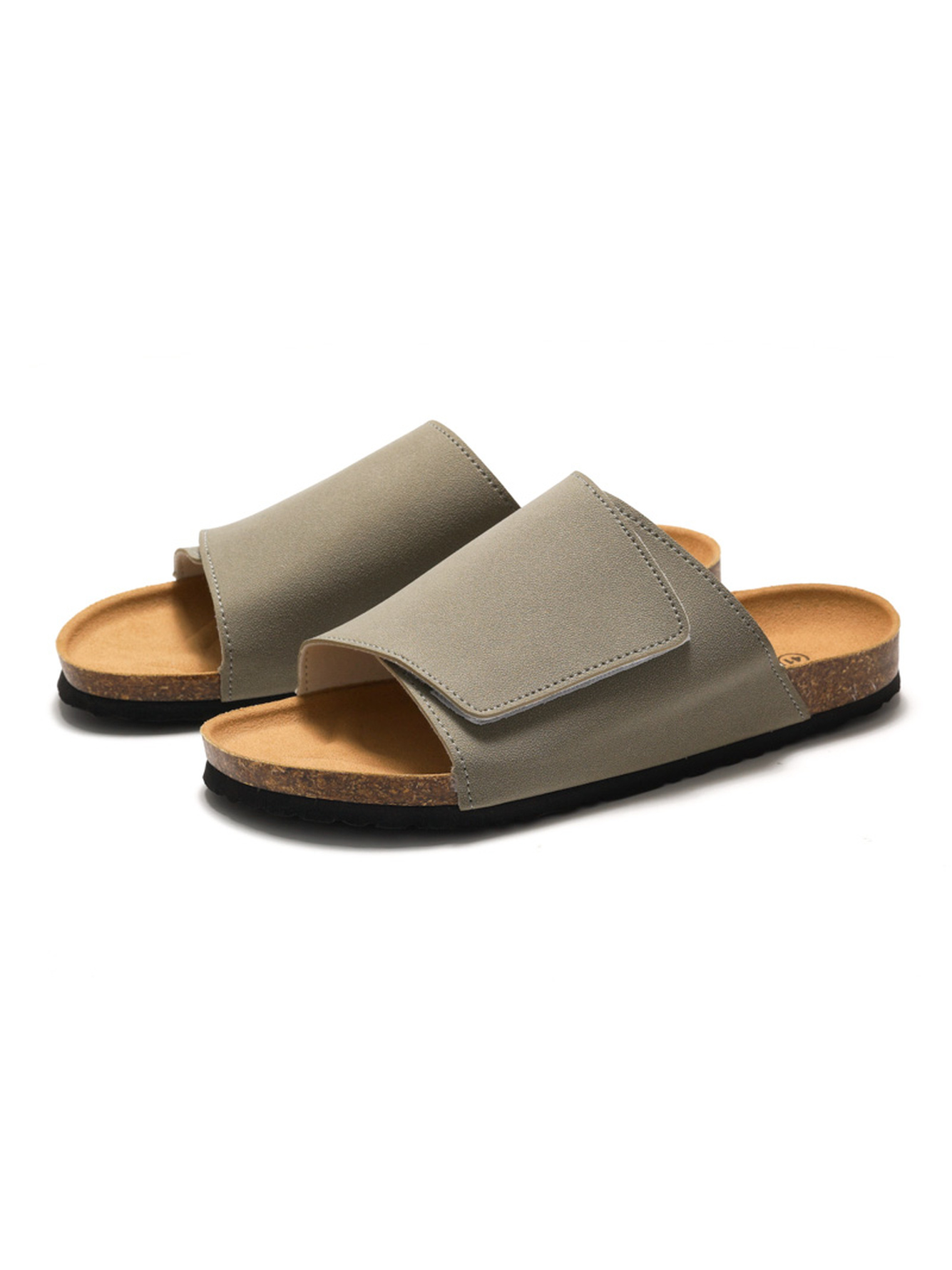 Grey Adjustable Strap Comfort Slides