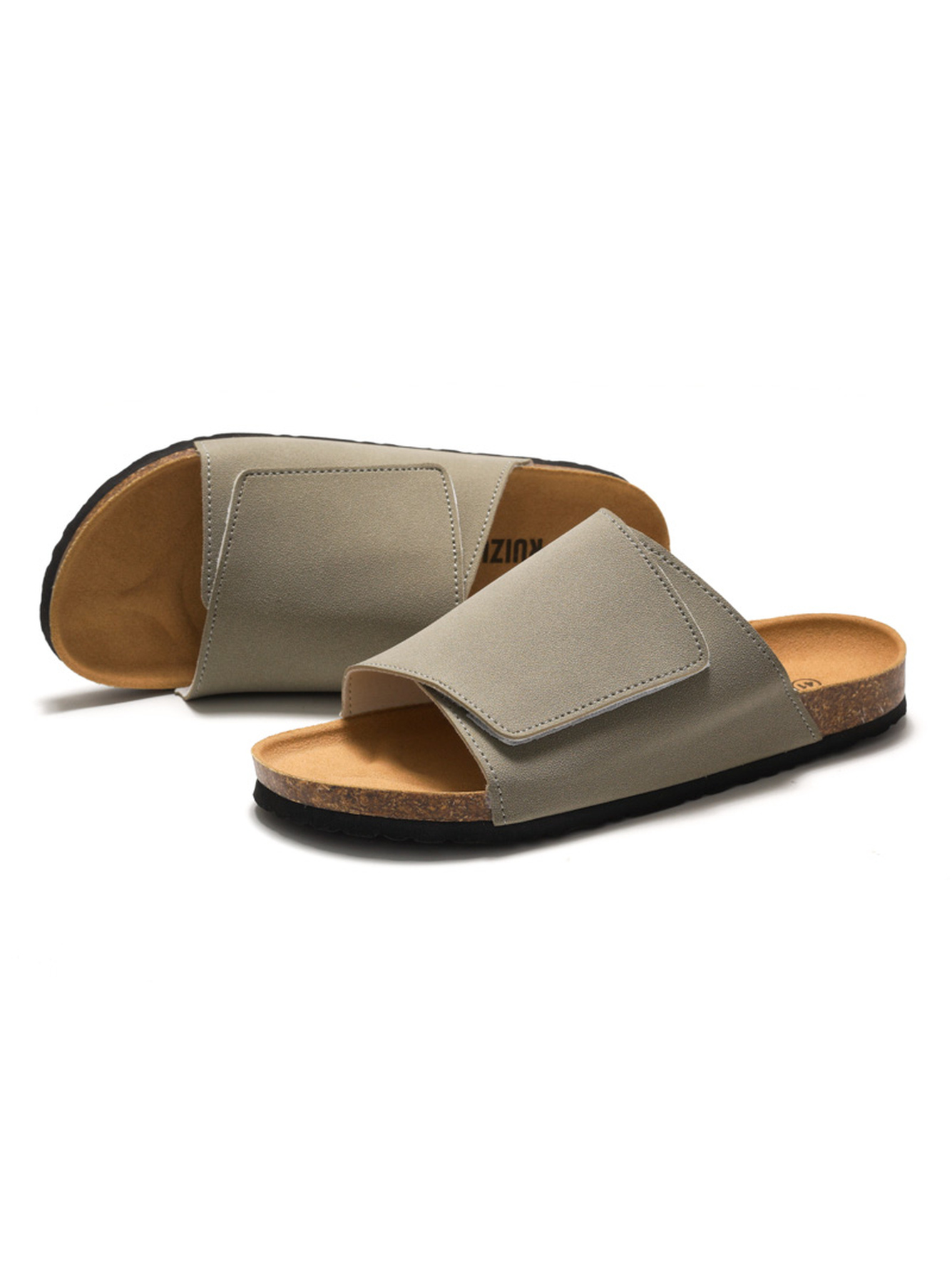 Grey Adjustable Strap Comfort Slides
