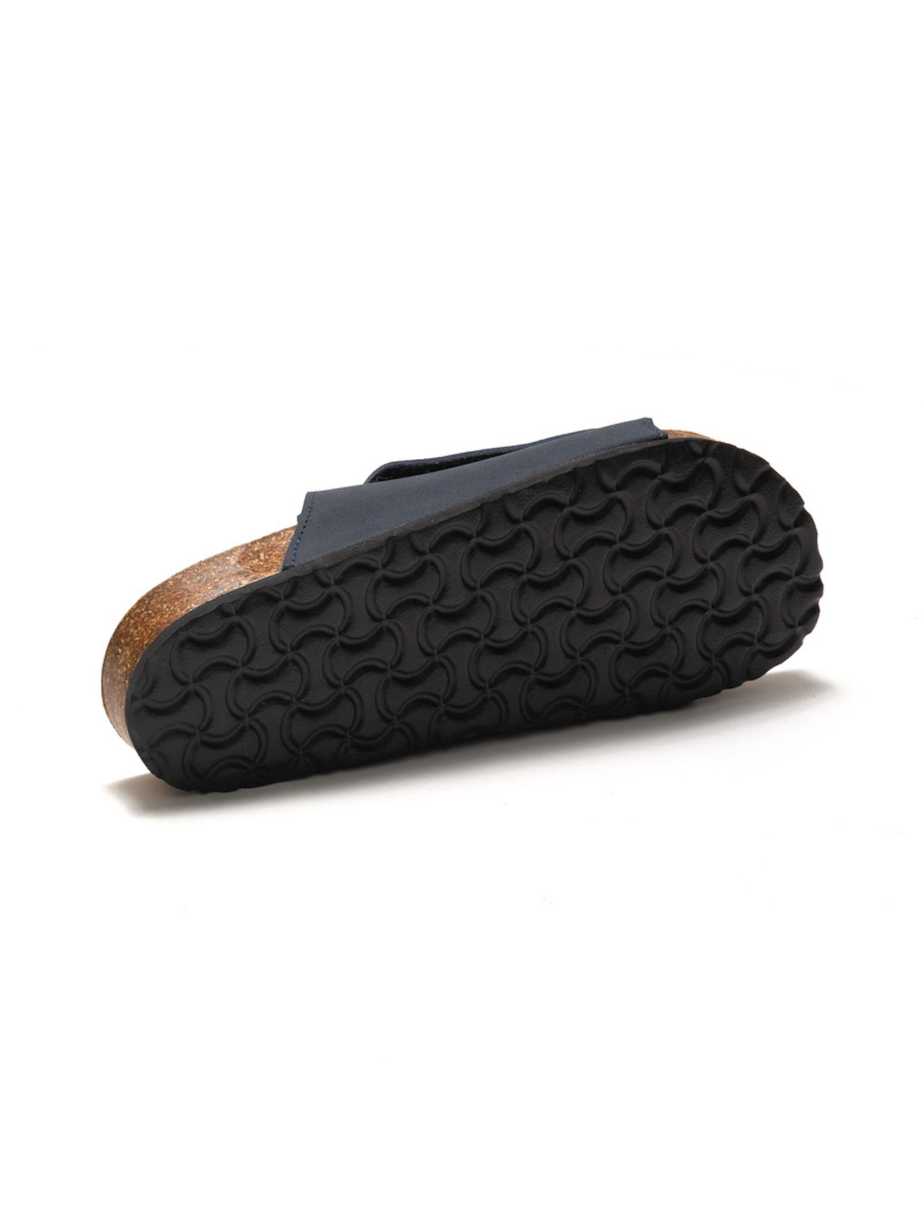 Black Comfort Cork Sole Slide Sandals