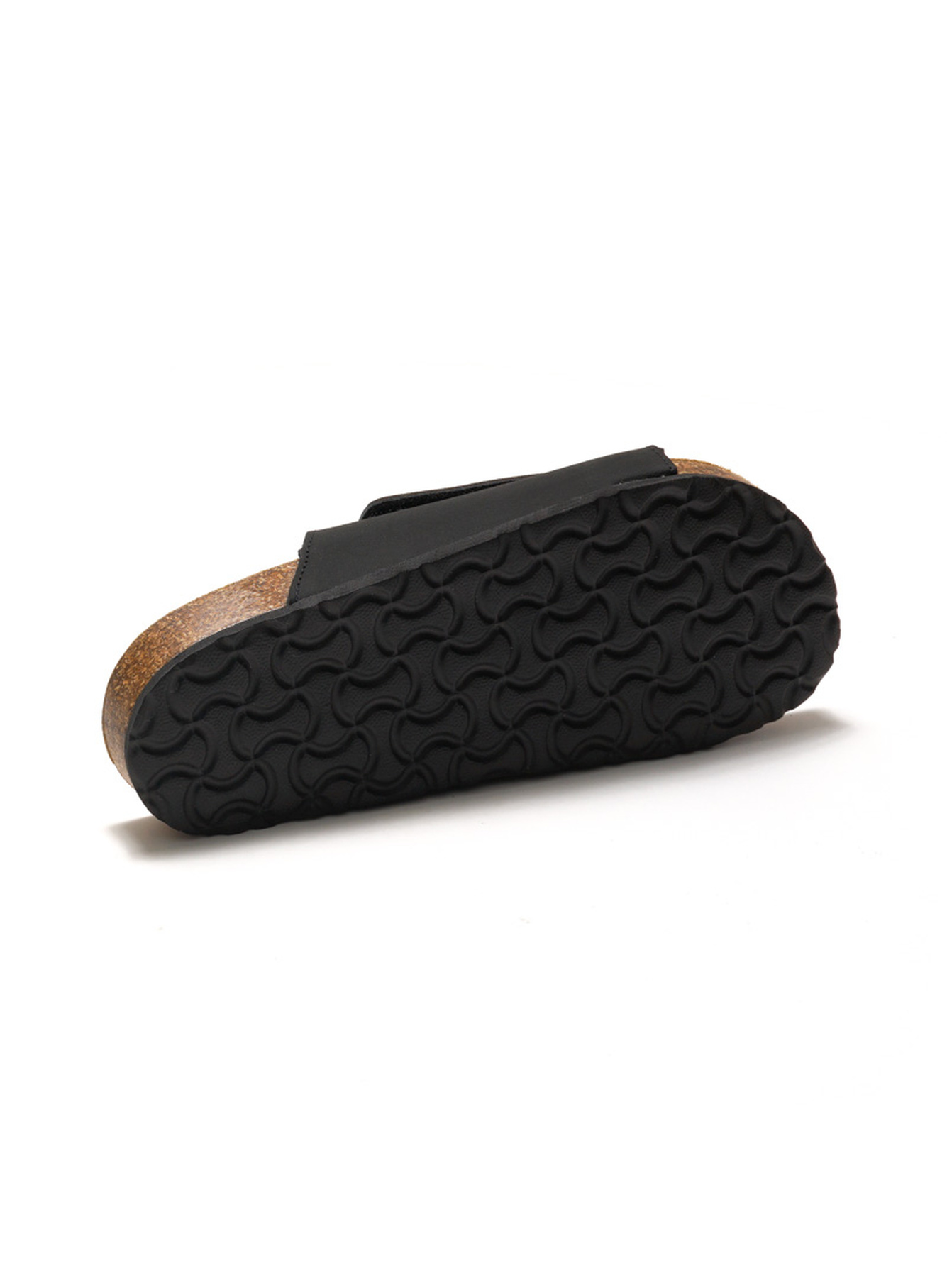Black Adjustable Strap Cork Footbed Sandals